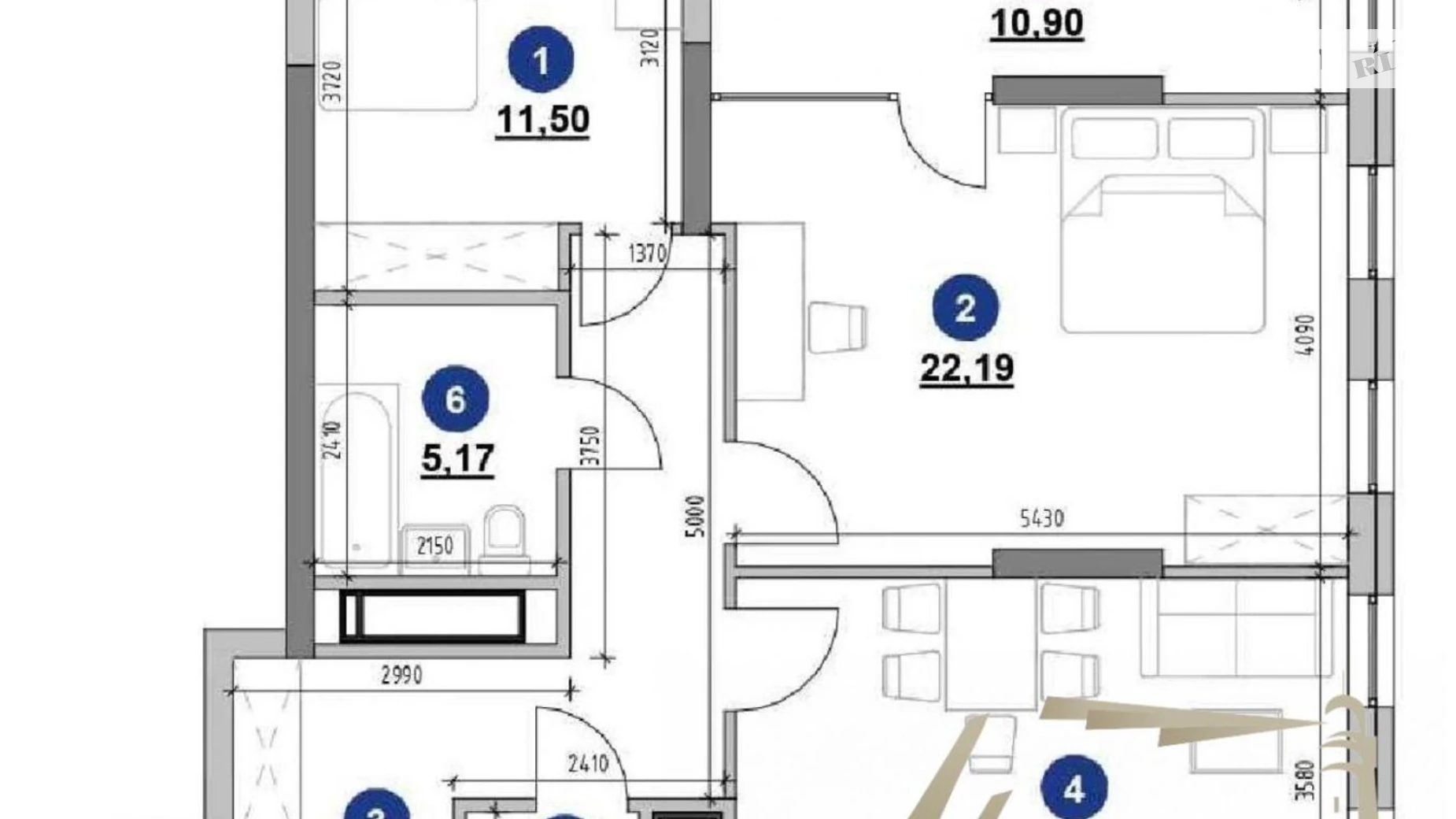 Продается 2-комнатная квартира 86.98 кв. м в Киеве, ул. Андрея Верхогляда(Драгомирова), 30 - фото 5