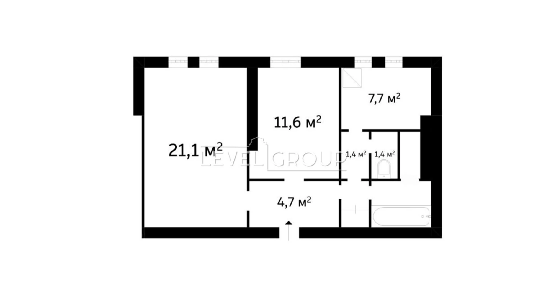 Продается 2-комнатная квартира 54.8 кв. м в Киеве, ул. Симона Петлюры, 7/9 - фото 3