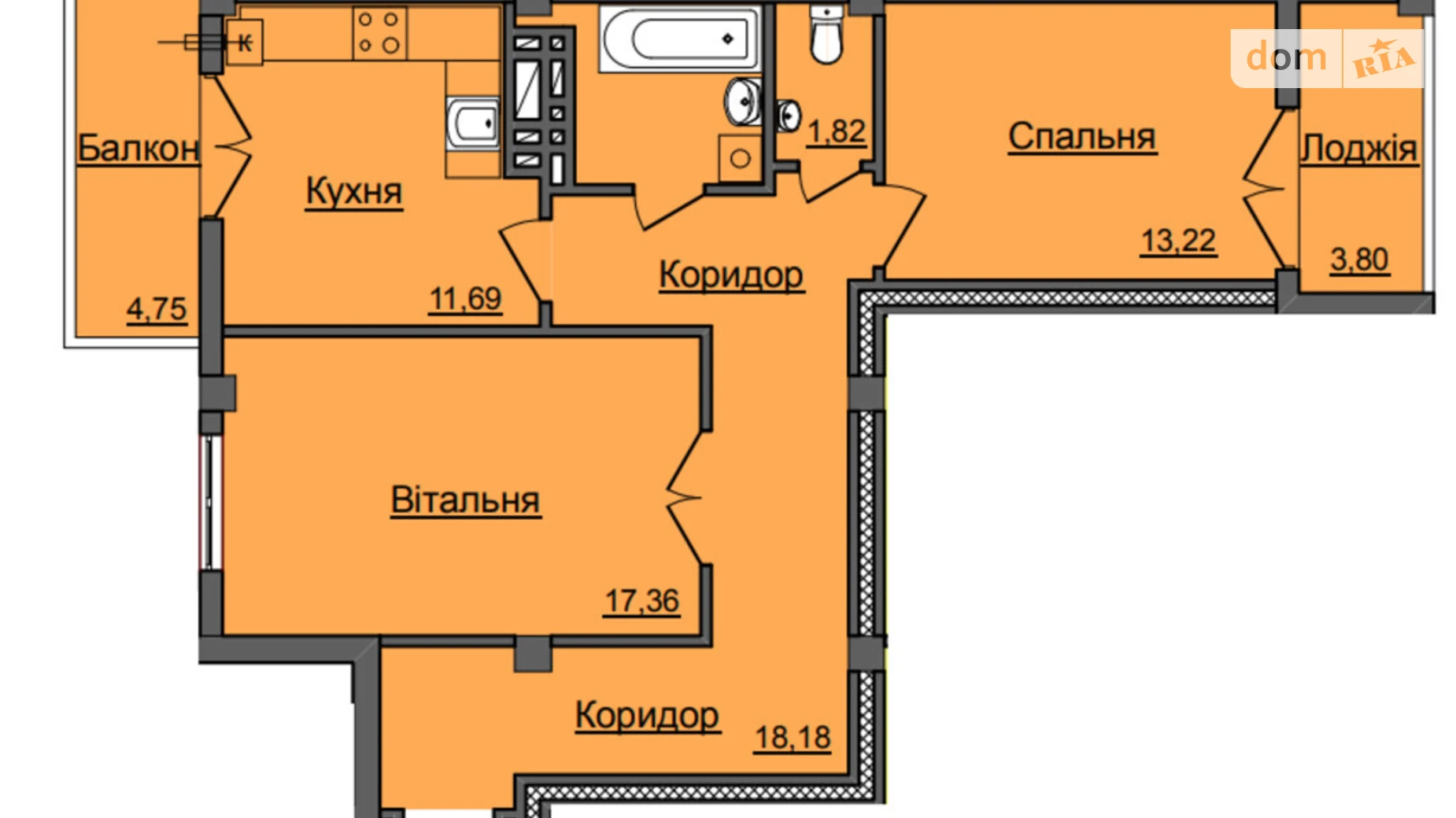 Продается 2-комнатная квартира 79.8 кв. м в Ивано-Франковске, ул. Хмельницкого Богдана, 73А - фото 4