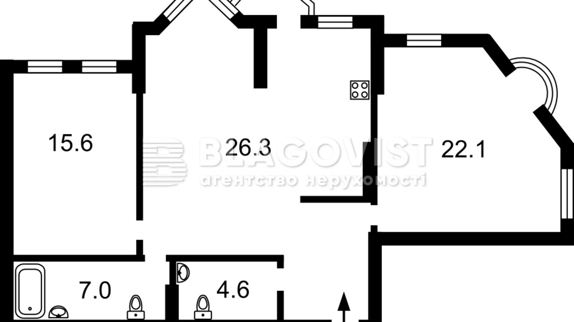 Продается 3-комнатная квартира 93 кв. м в Киеве, просп. Академика Палладина, 22 - фото 3