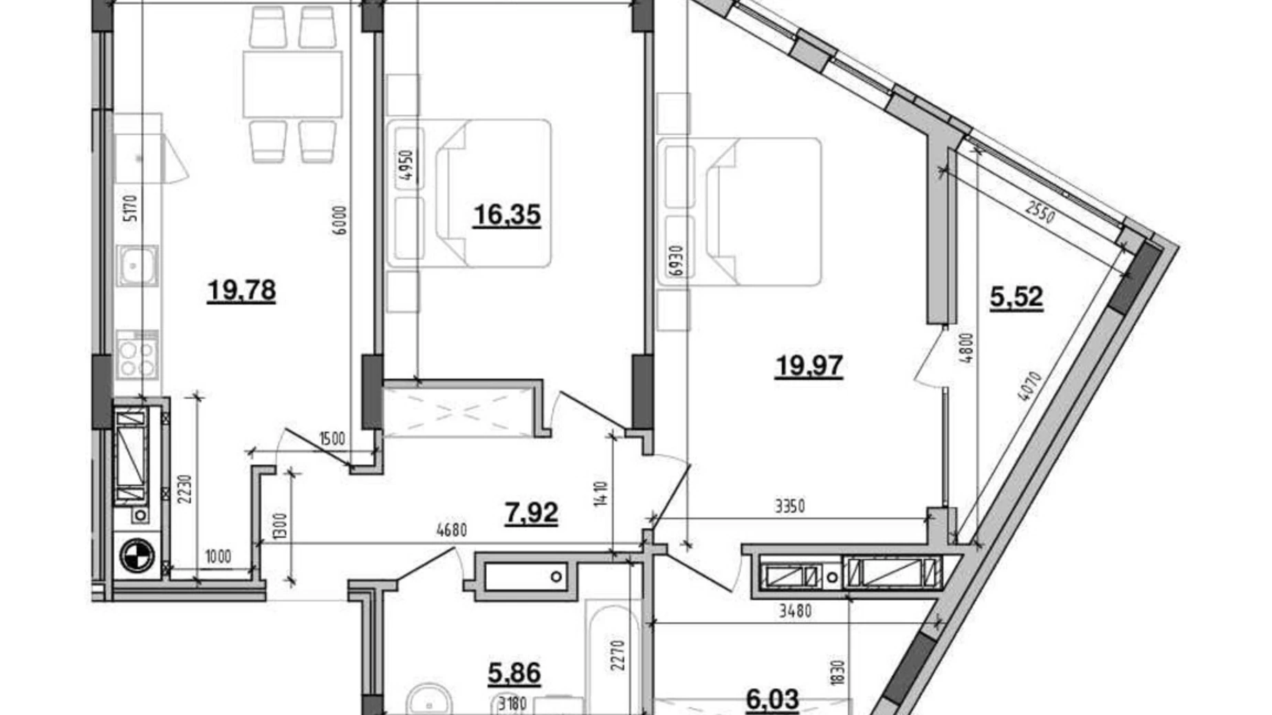Продается 2-комнатная квартира 81.43 кв. м в Львове, ул. Новознесенская - фото 2
