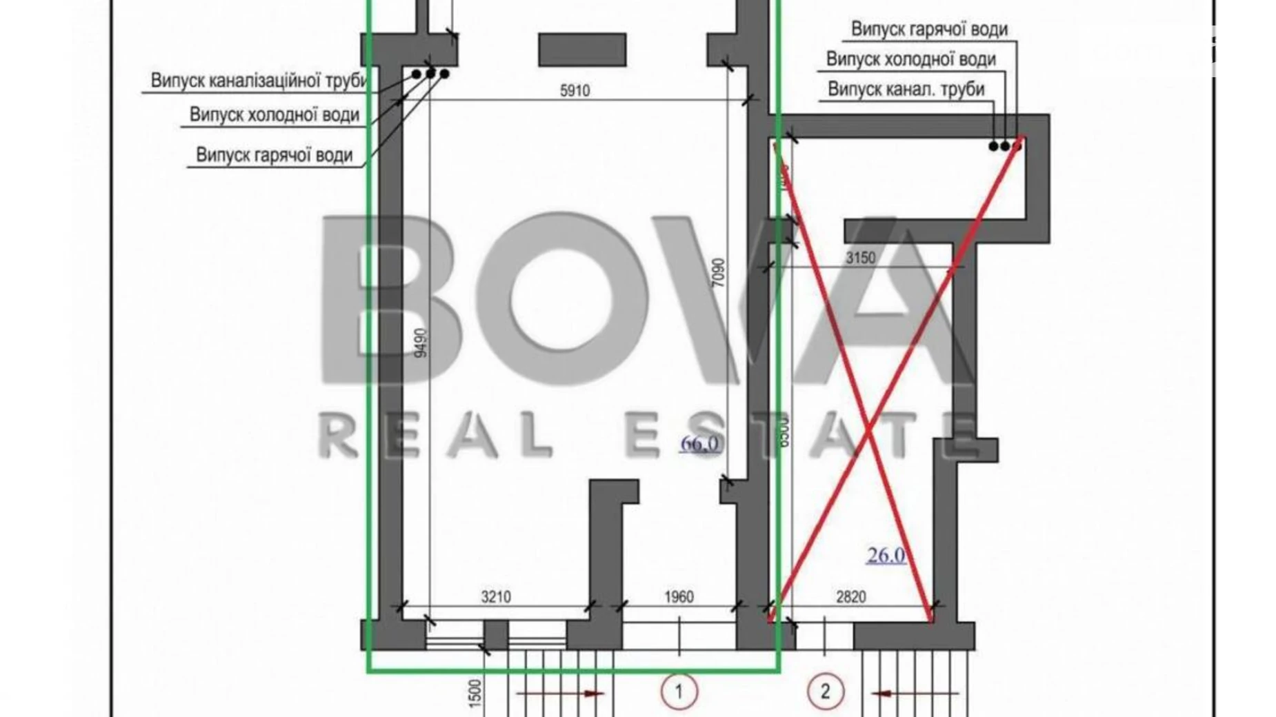 Сдается в аренду помещения свободного назначения 66 кв. м в 7-этажном здании, цена: 1920 $ - фото 3