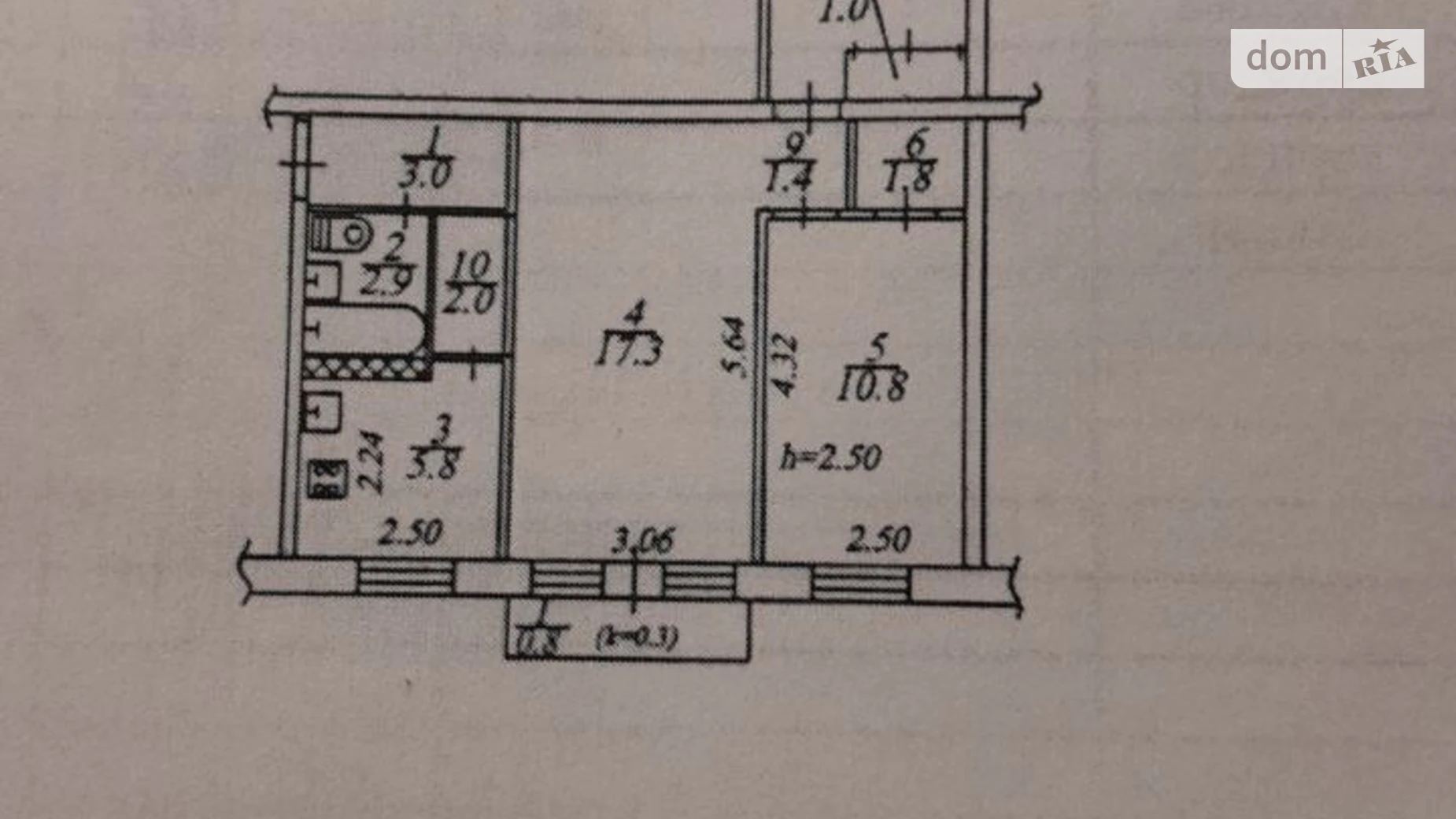 Продается 3-комнатная квартира 59.6 кв. м в Днепре, ул. Батумская, 34 - фото 2
