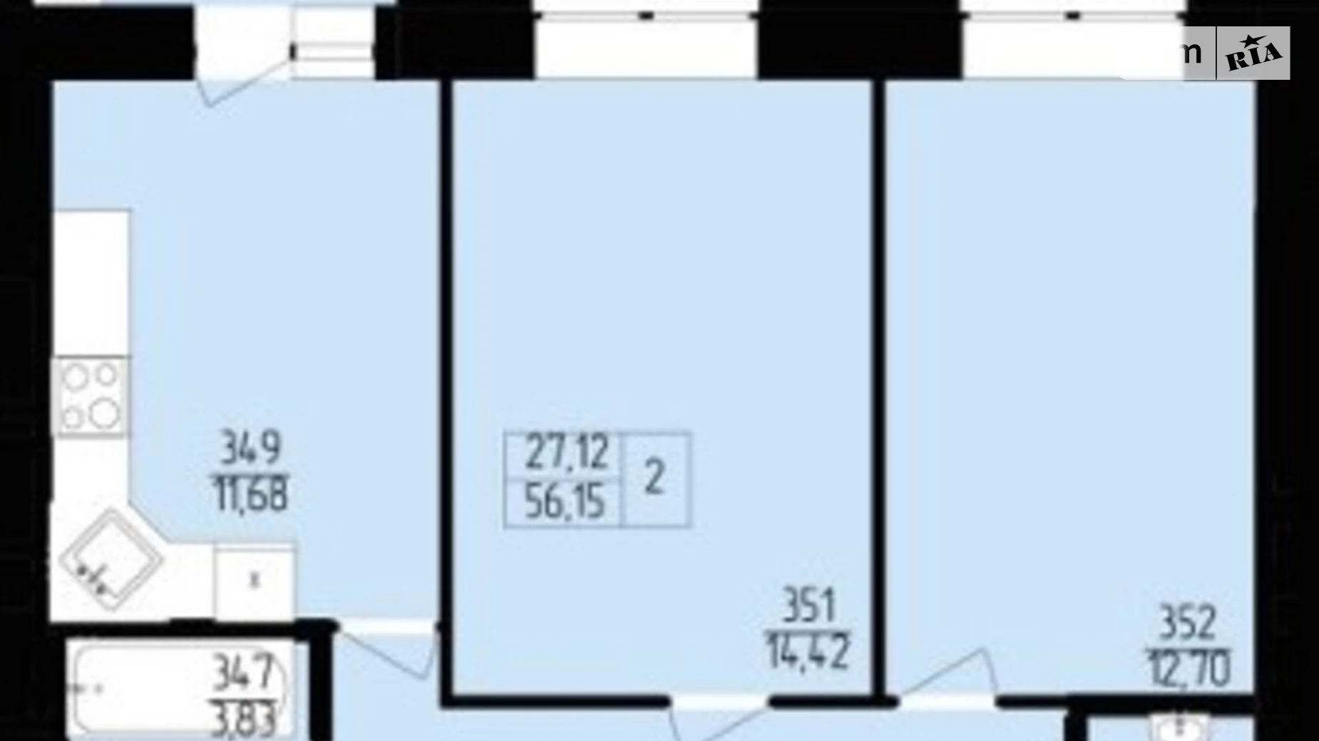 Продается 2-комнатная квартира 56.23 кв. м в Хмельницком, пер. Франко Ивана, 8 - фото 2