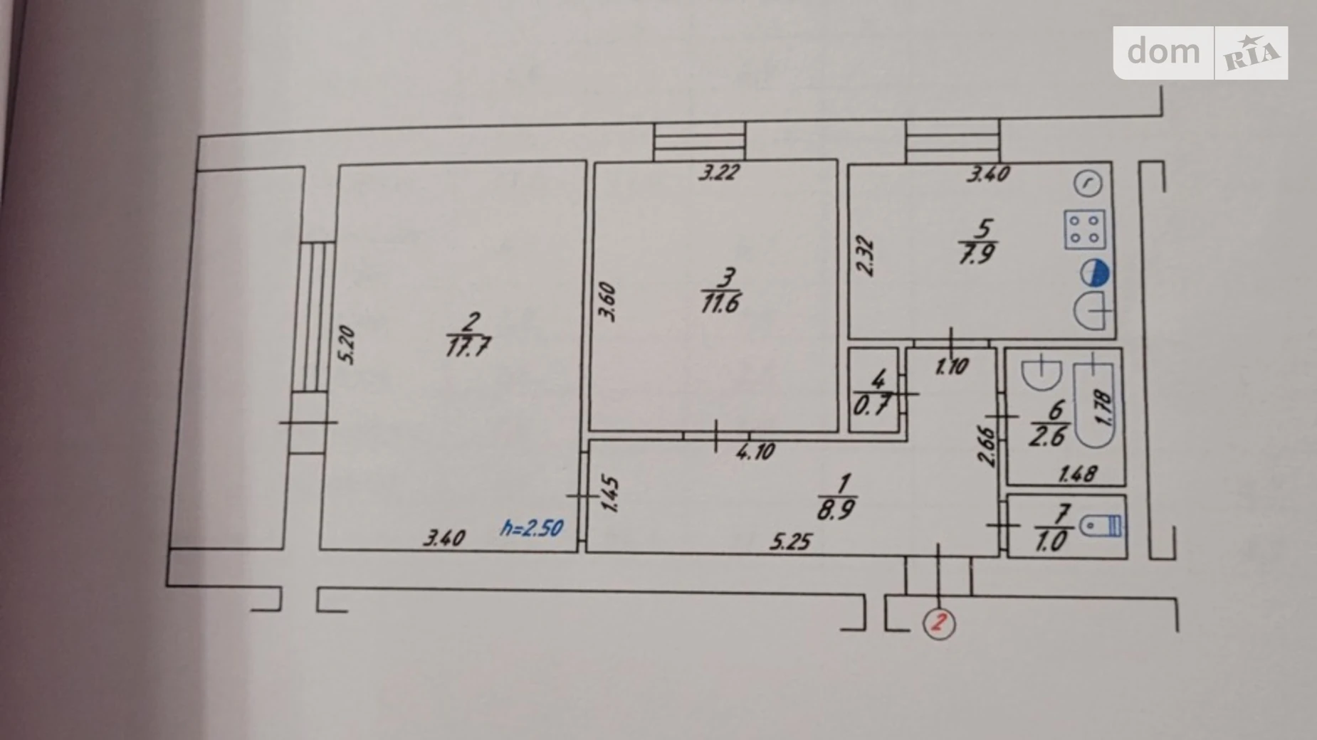 Продается 2-комнатная квартира 54.6 кв. м в Миргороде, ул. Полевая - фото 2