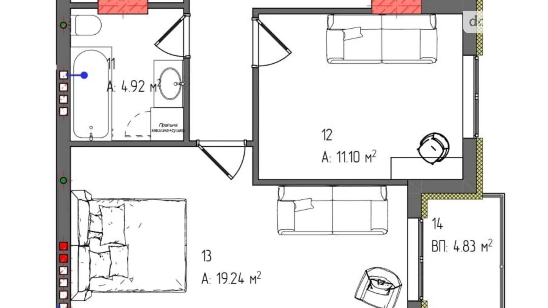 Продається 2-кімнатна квартира 60.58 кв. м у Ужгороді, вул. Загорська - фото 2