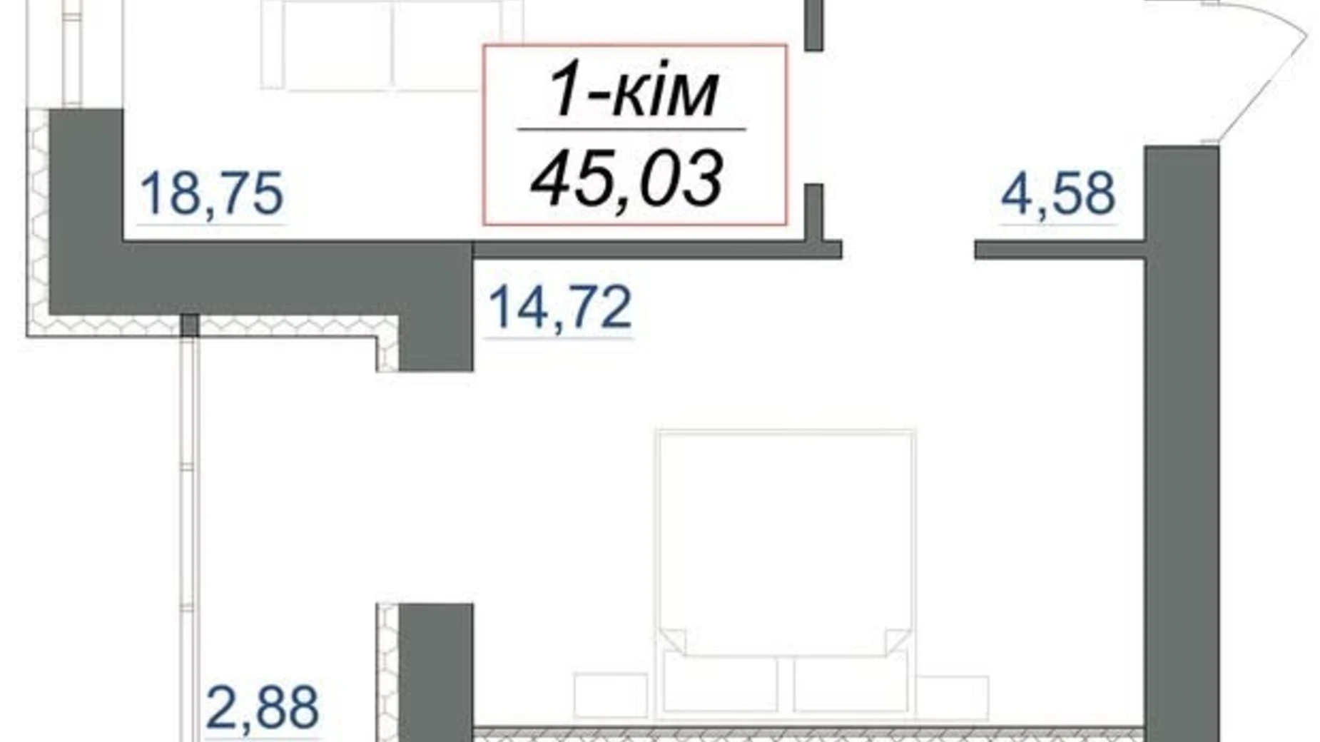 Продается 1-комнатная квартира 42 кв. м в Волчинце, пер. Ключный, 7 - фото 4