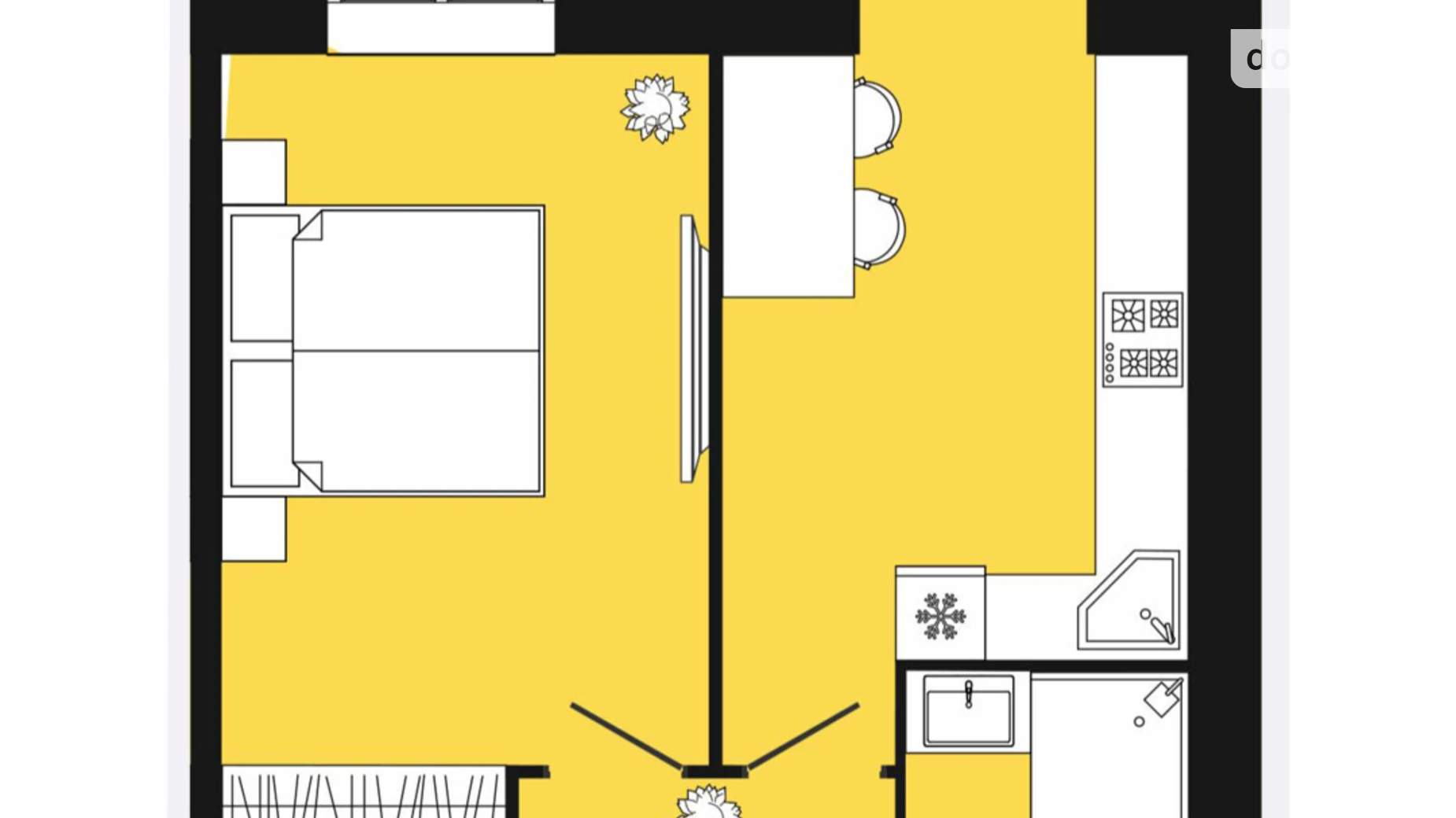 Продается 1-комнатная квартира 45.4 кв. м в Слобожанском, ул. Содружества, 10 - фото 2