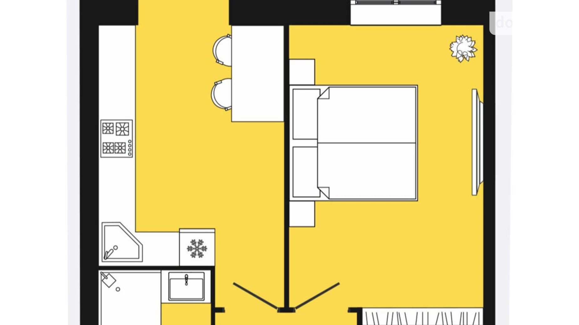 Продается 1-комнатная квартира 46 кв. м в Слобожанском, ул. Содружества, 10 - фото 2