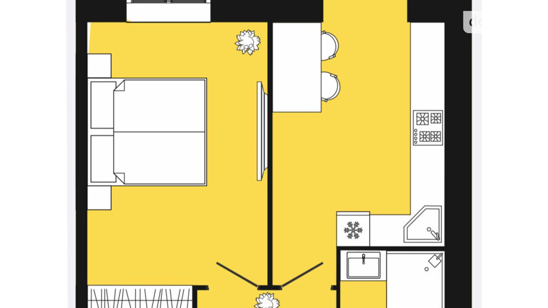 Продается 1-комнатная квартира 46 кв. м в Слобожанском, ул. Содружества, 10 - фото 2