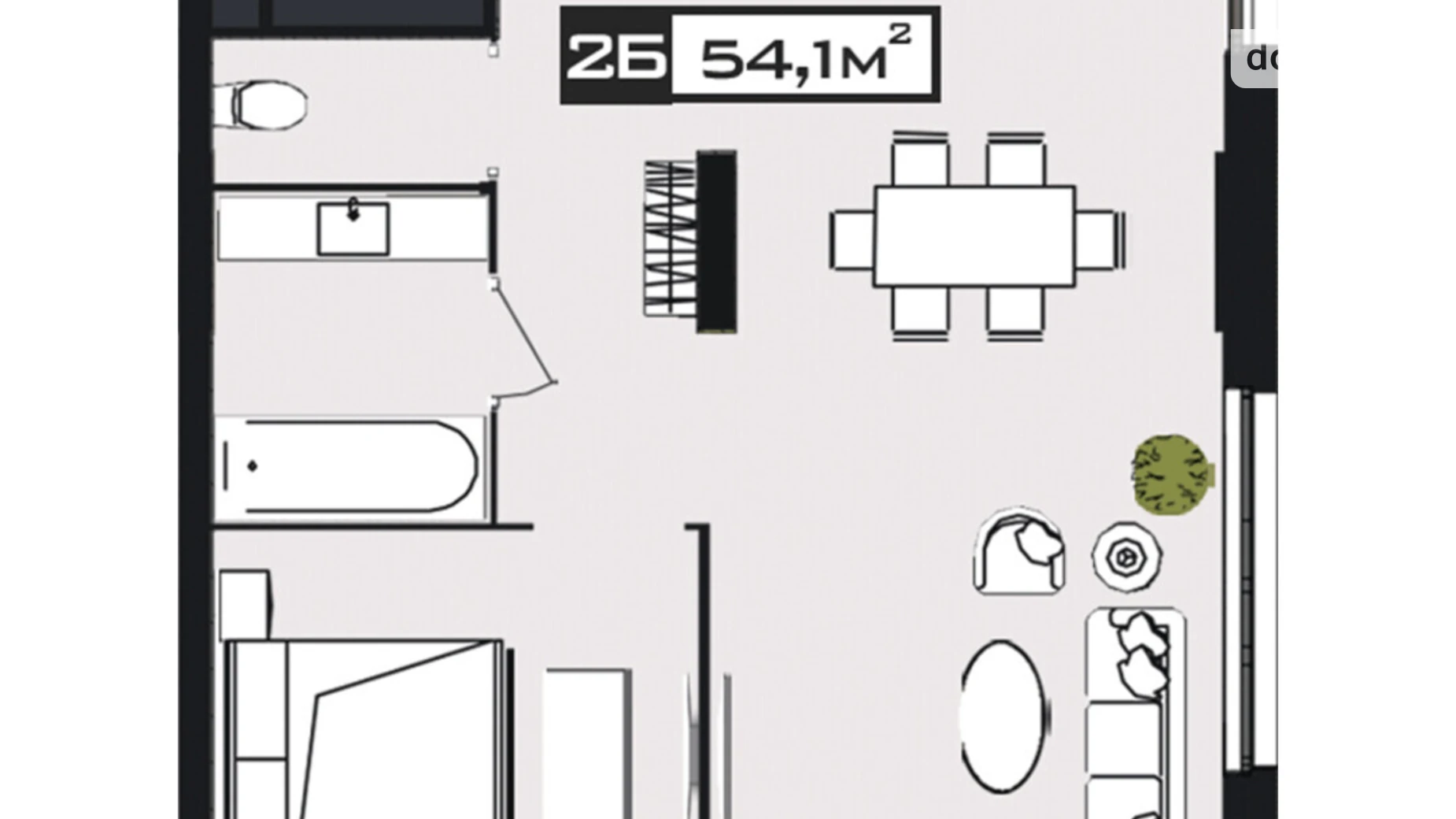Продается 2-комнатная квартира 54.1 кв. м в Днепре, цена: 55723 $ - фото 2