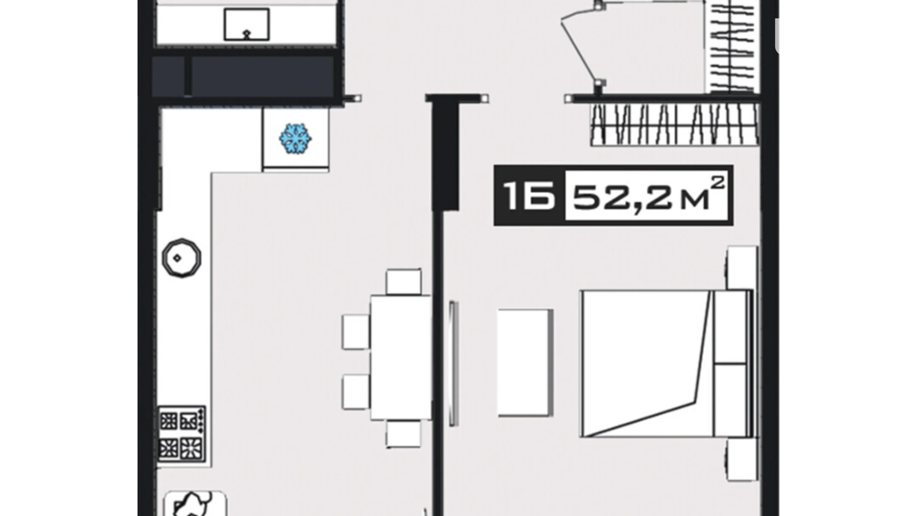 Продается 1-комнатная квартира 52.2 кв. м в Днепре, цена: 56376 $ - фото 2