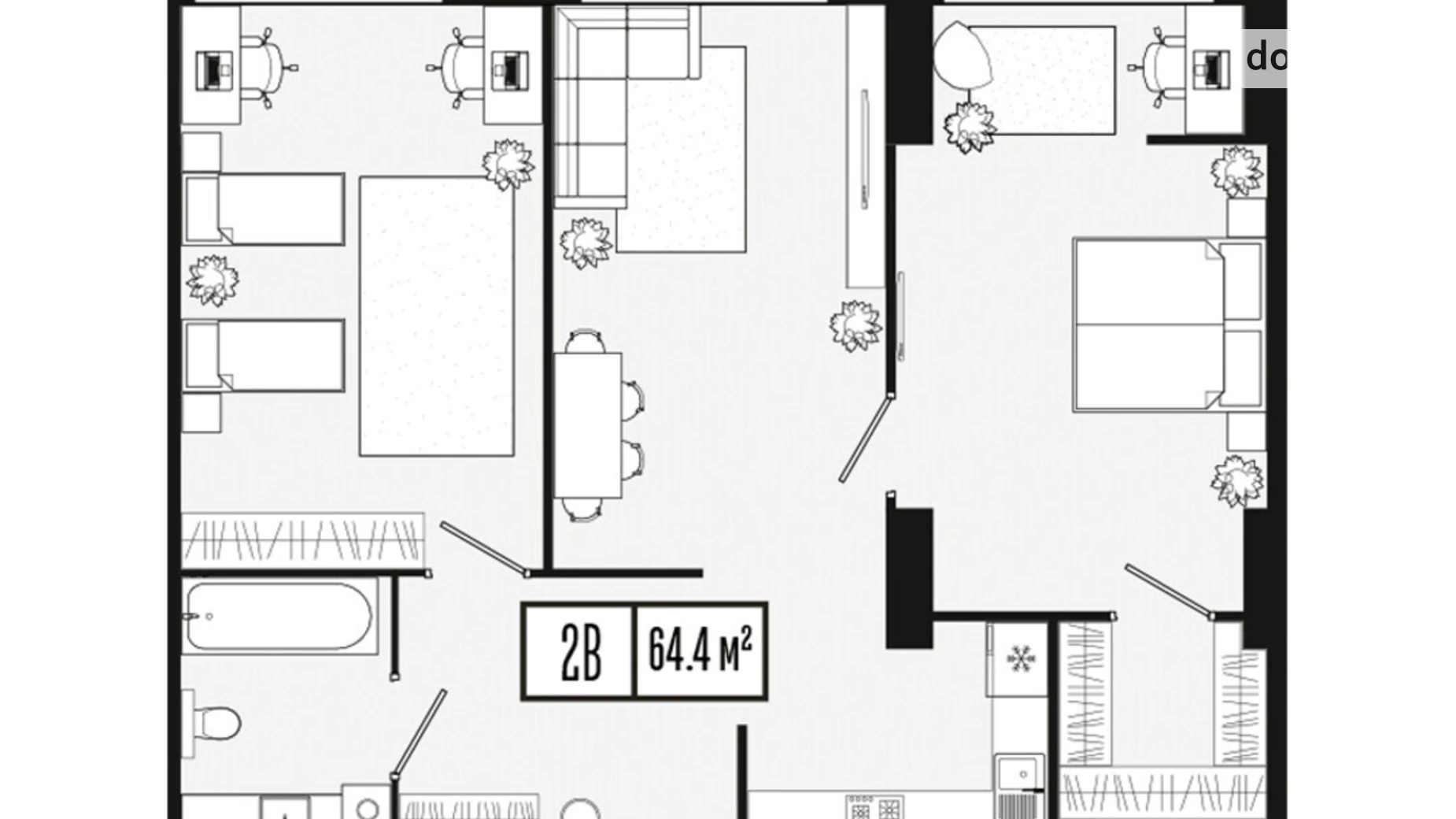 Продається 2-кімнатна квартира 64.4 кв. м у Дніпрі, вул. 3-ї Штурмової Бригади(6-ї стрілецької дивізії), 29 - фото 2