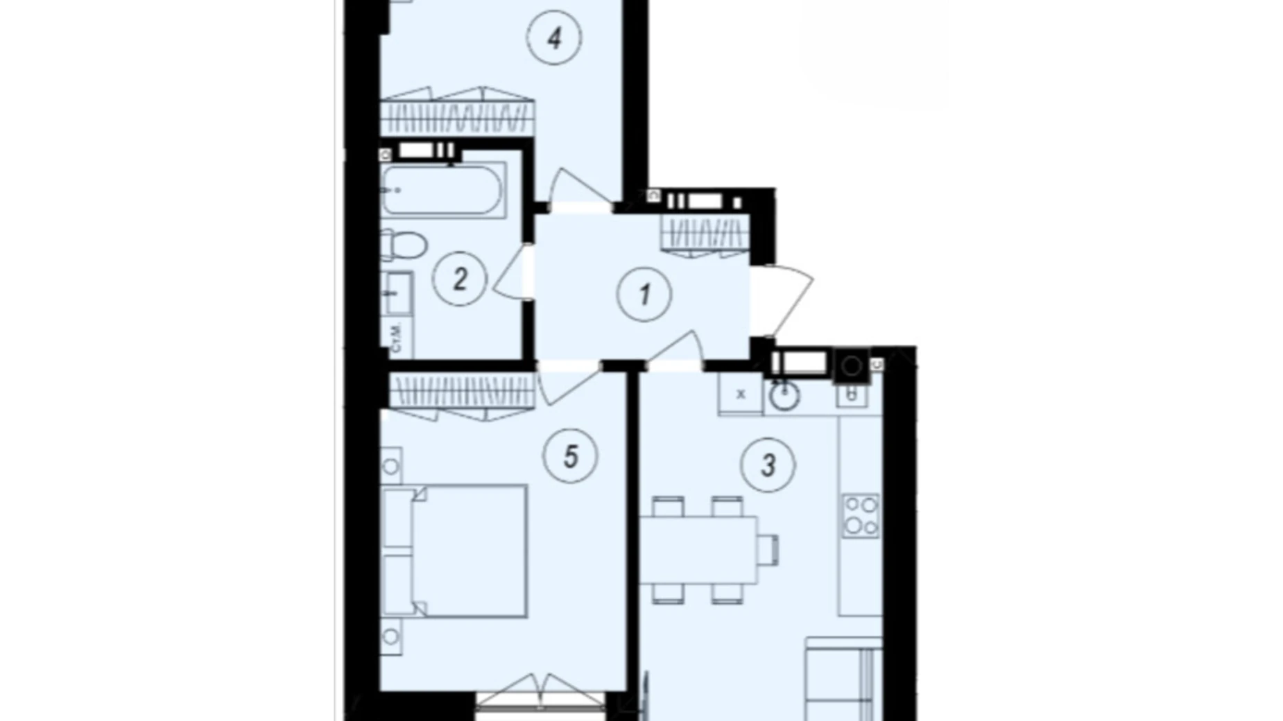 Продається 2-кімнатна квартира 68.3 кв. м у Ужгороді, вул. Тлехаса, 89А - фото 2