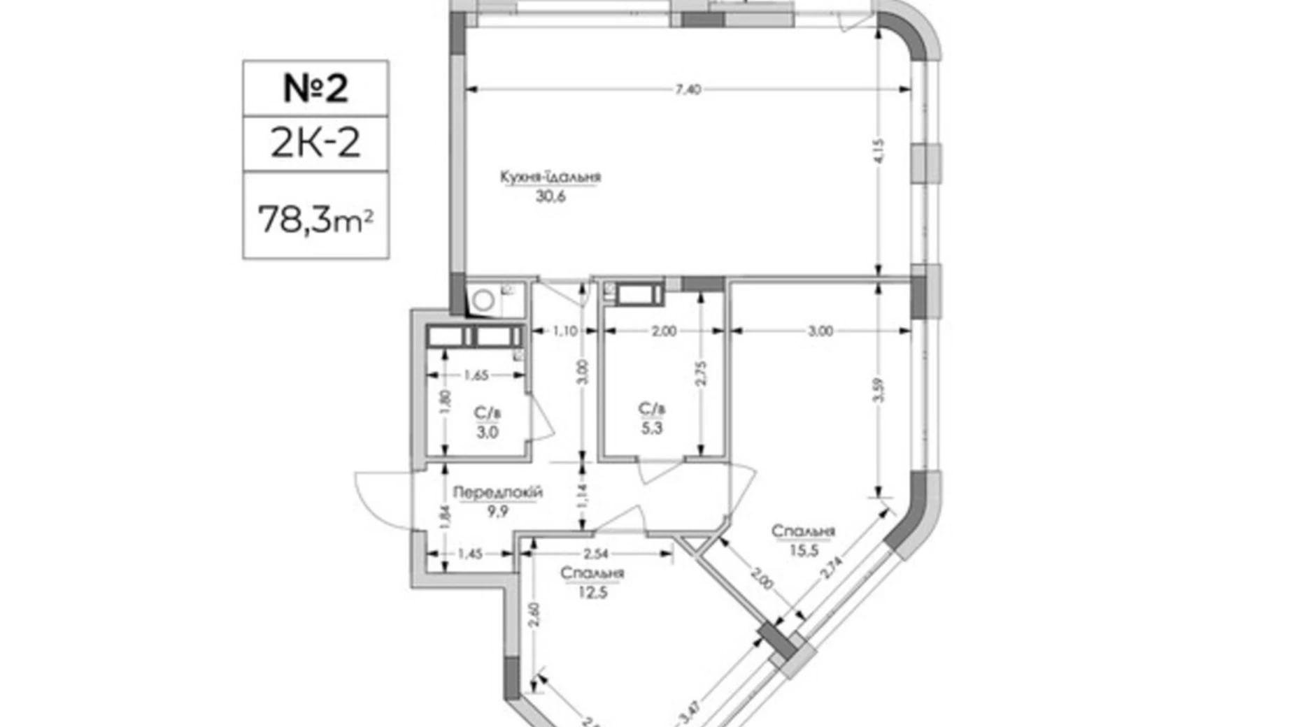Продается 2-комнатная квартира 78.3 кв. м в Львове, ул. Вячеслава Липинского - фото 2