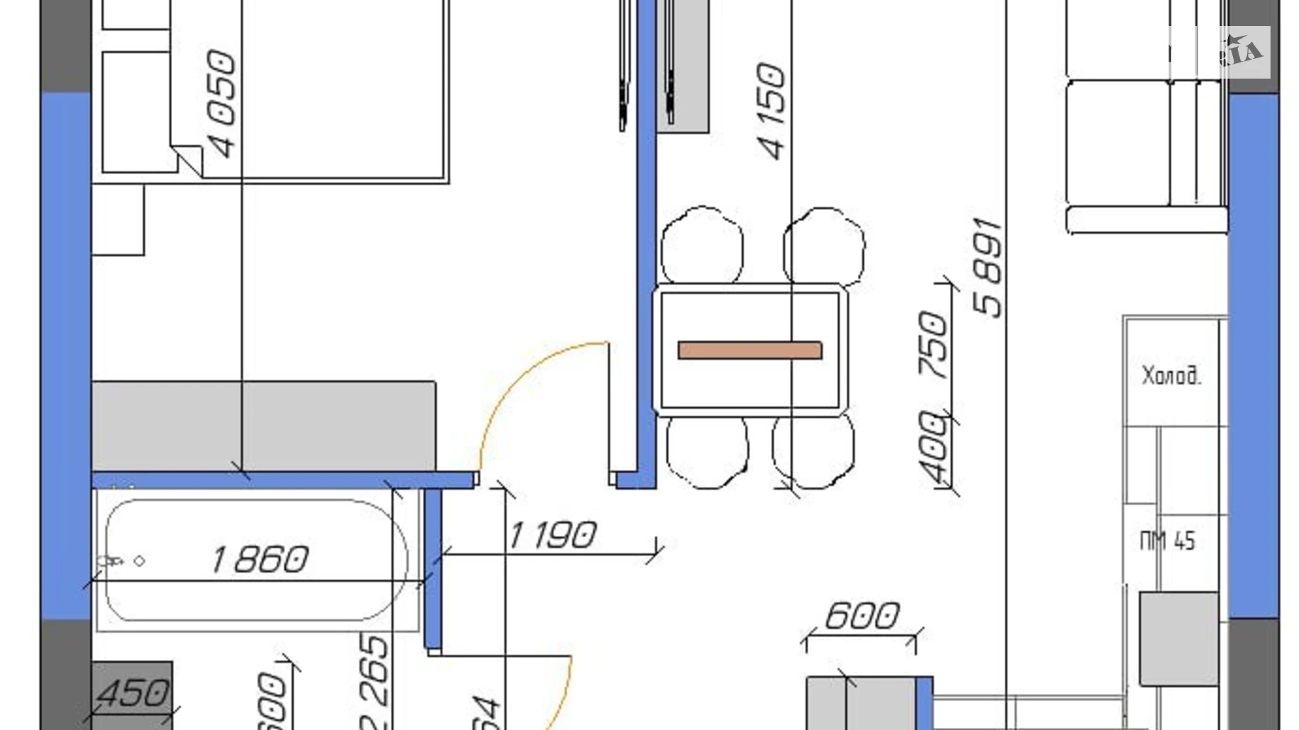 Продается 1-комнатная квартира 42 кв. м в Киеве, вул. Причальная, 10 - фото 2