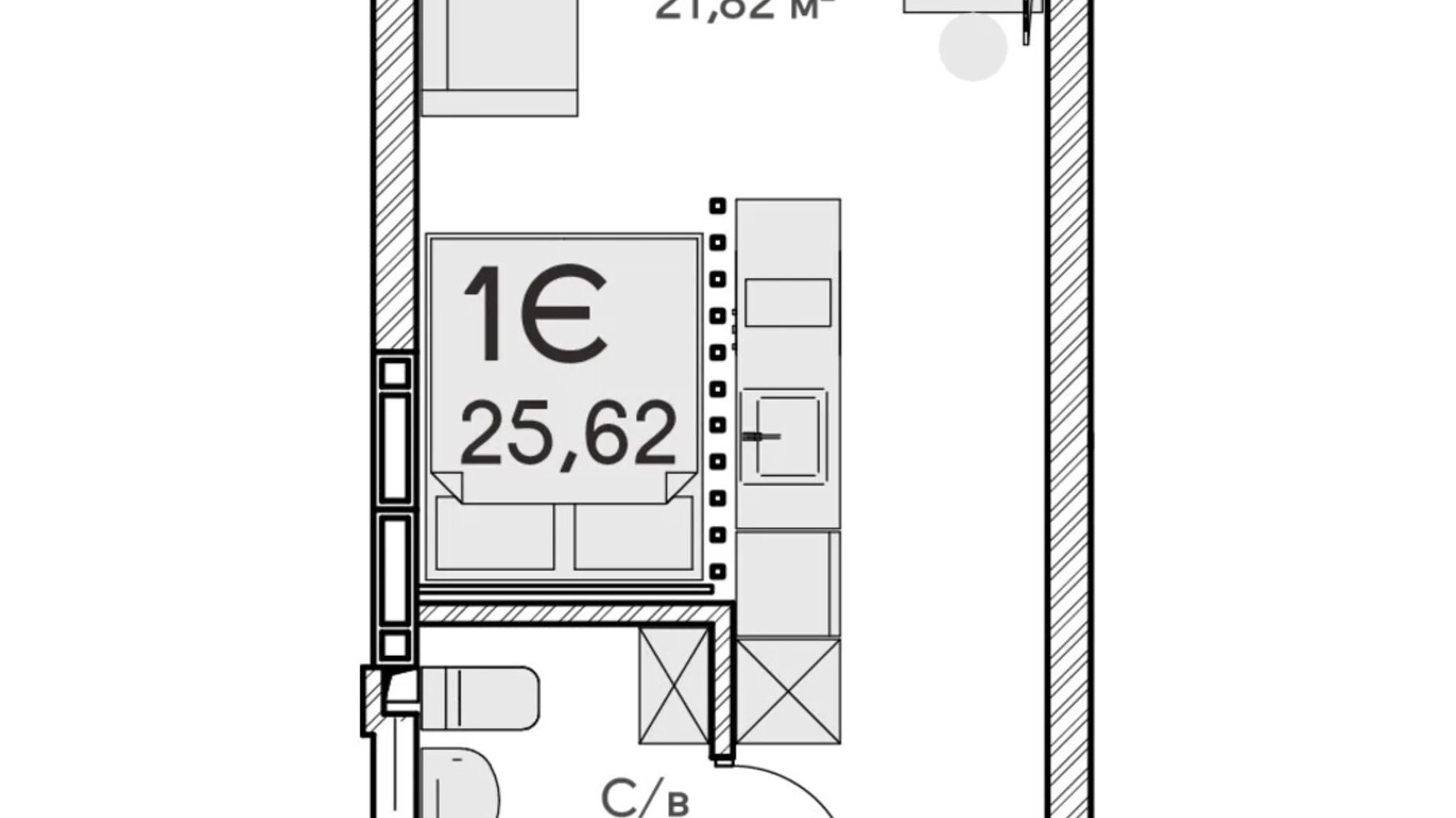 Продається 1-кімнатна квартира 26 кв. м у Ірпені, вул. Ольги Кобилянської(Достоєвського) - фото 2