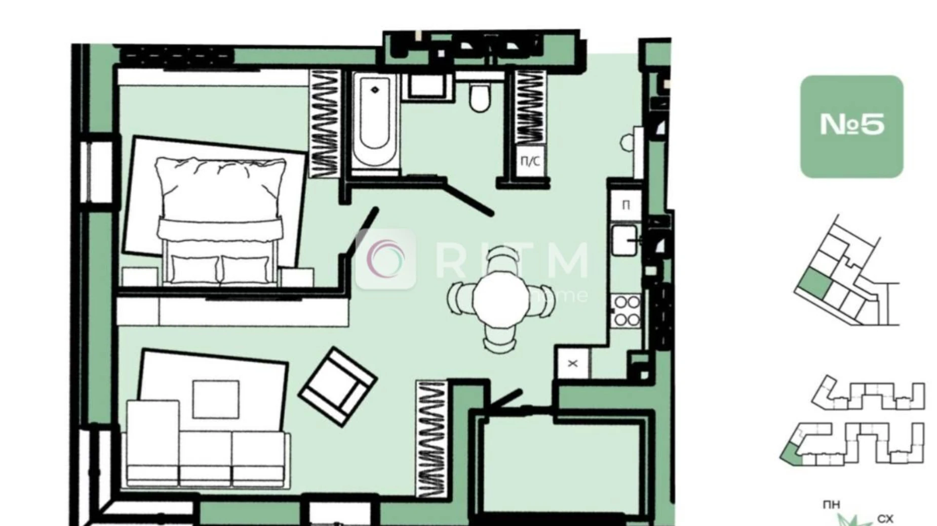 2-кімнатна квартира 62.29 кв. м у Луцьку, вул. Магістральна(Мамсурова) - фото 5