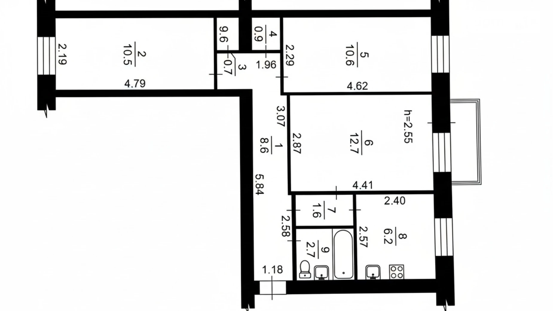 Продается 3-комнатная квартира 56.1 кв. м в Киеве, ул. Михаила Бойчука, 23 - фото 2