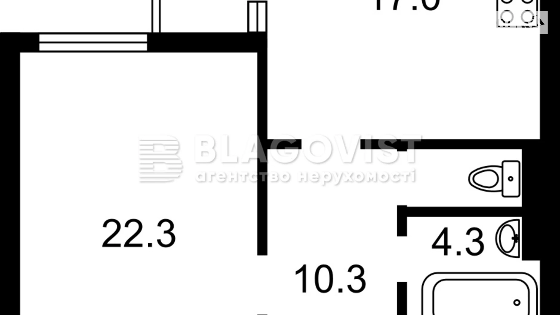 Продается 1-комнатная квартира 60 кв. м в Киеве, ул. Кирилло-Мефодиевская, 2 - фото 3