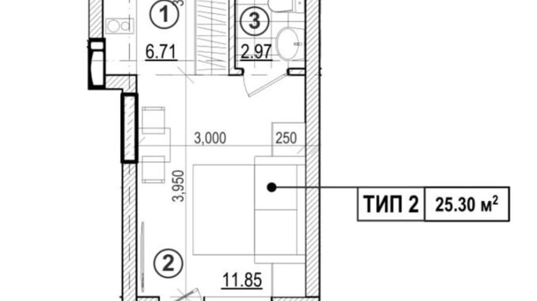 Продається об'єкт сфери послуг 24.82 кв. м в 8-поверховій будівлі, цена: 33000 € - фото 3