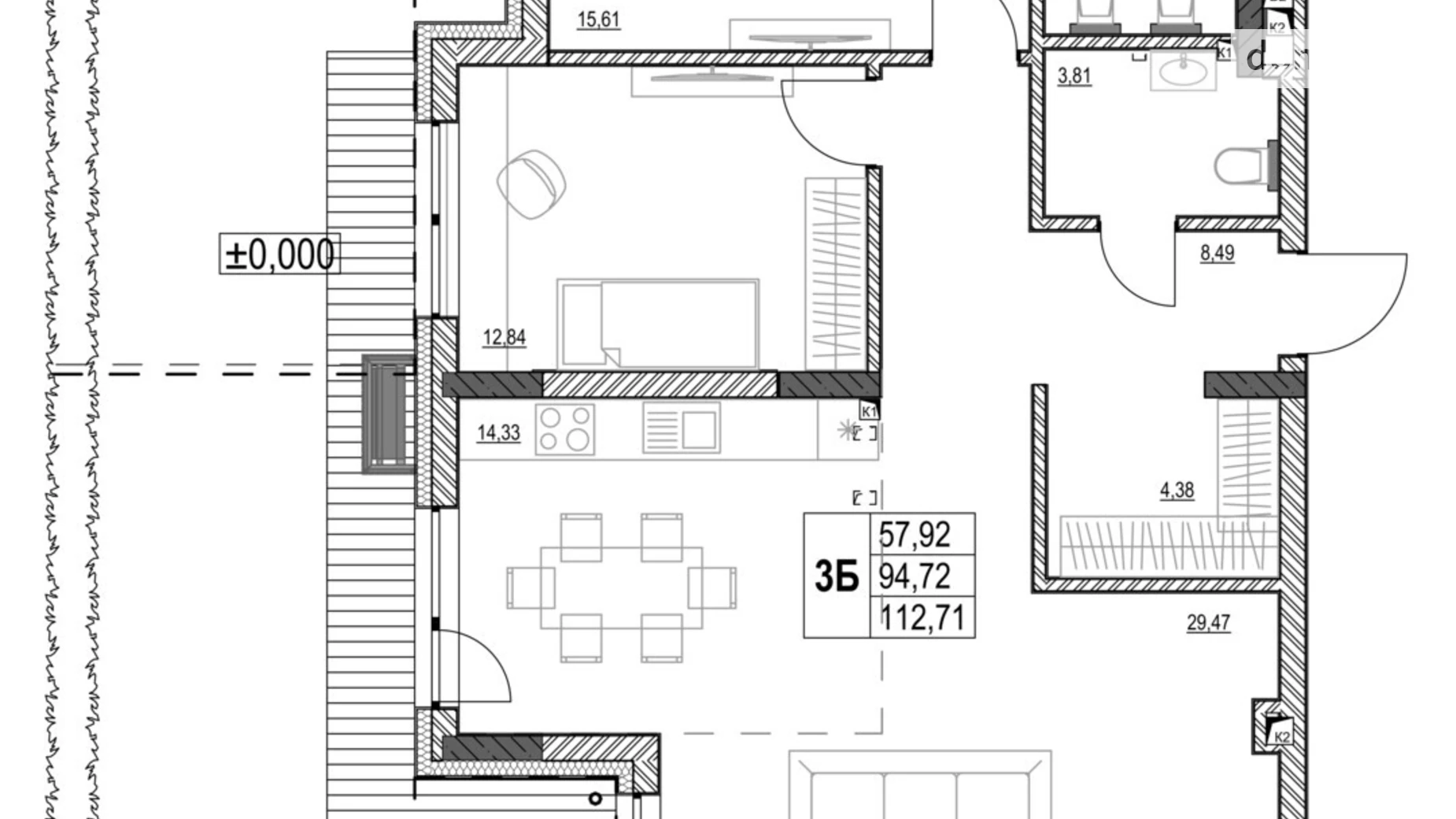 Продается 3-комнатная квартира 103.33 кв. м в, цена: 134329 $ - фото 2