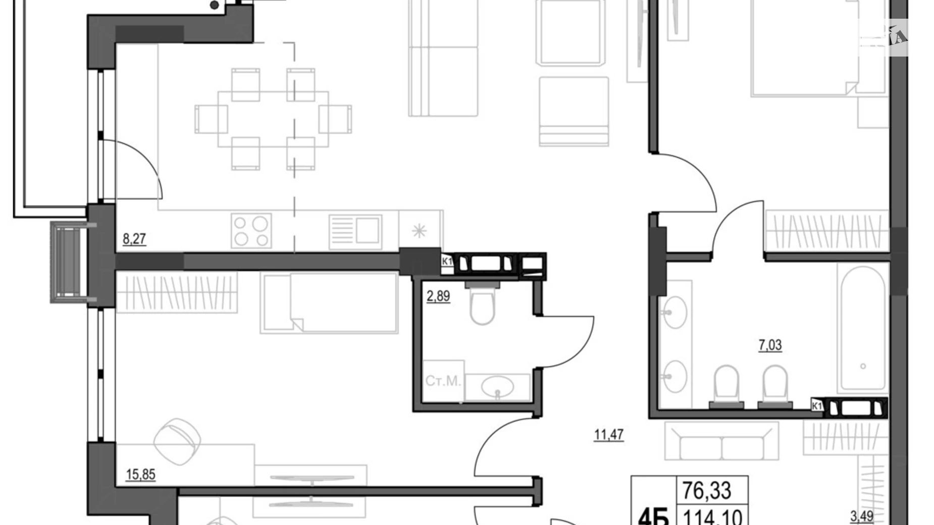 Продается 4-комнатная квартира 120.6 кв. м в Кропивницком, цена: 156789 $ - фото 2