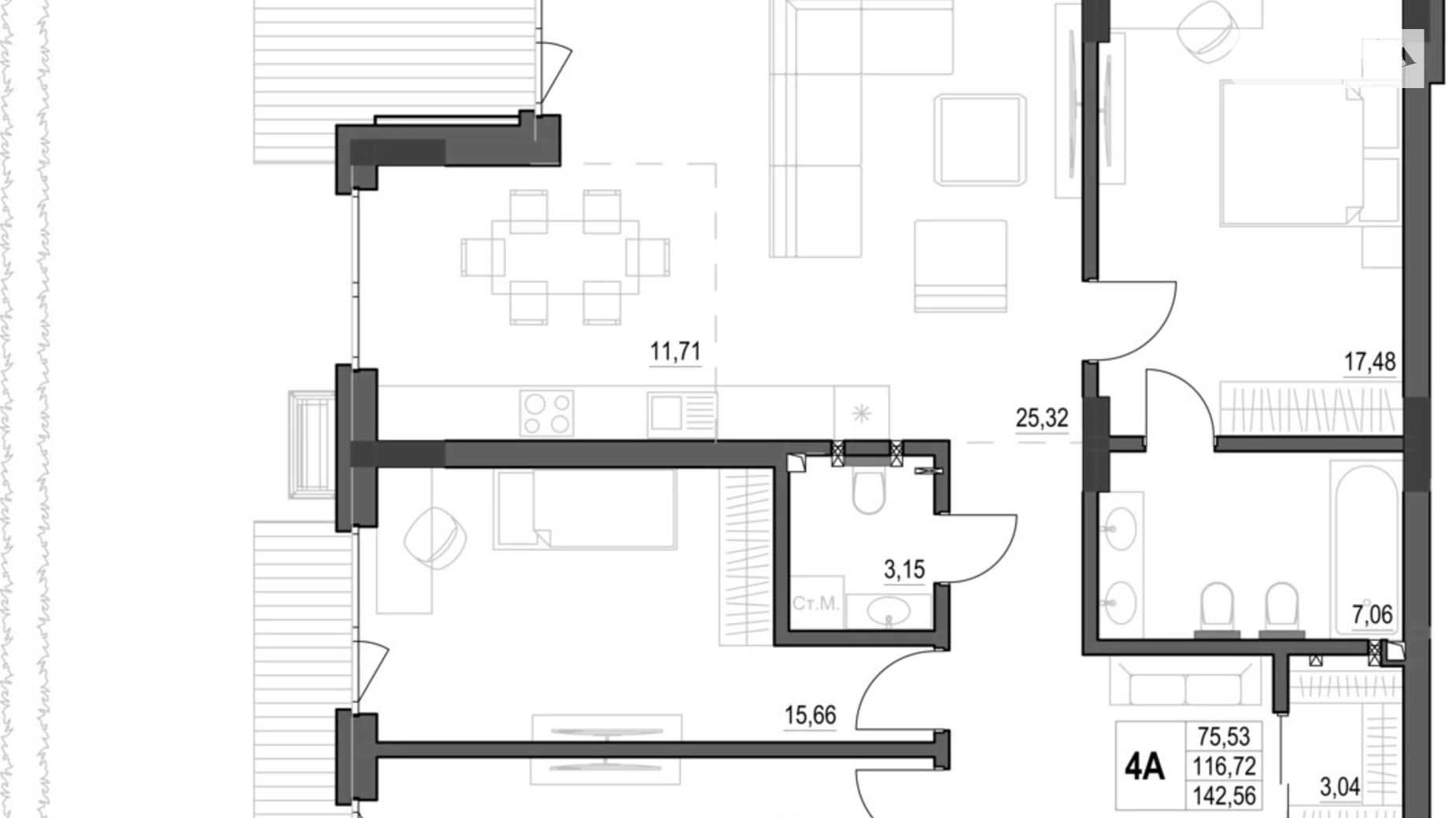 Продается 4-комнатная квартира 116.76 кв. м в, цена: 151788 $ - фото 3