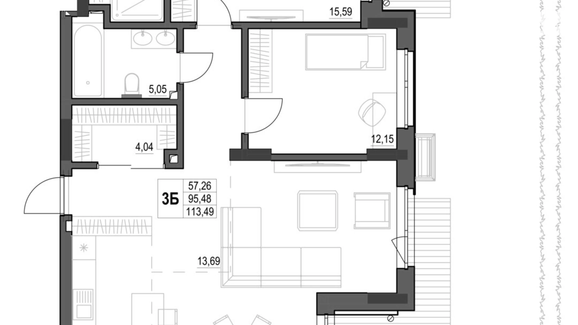 Продается 3-комнатная квартира 103.33 кв. м в Кропивницком, ул. Яновского, 65/52 - фото 2