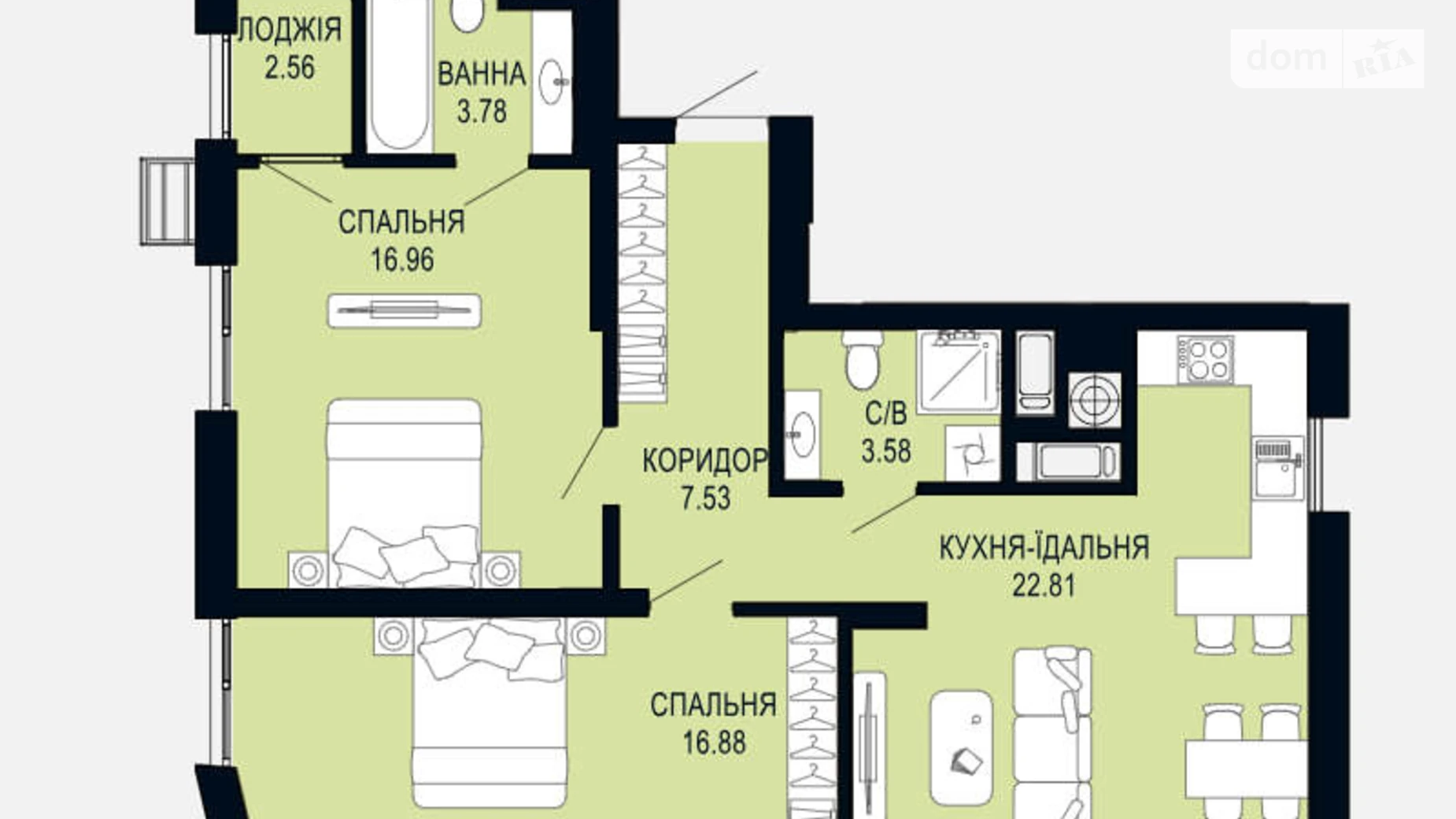 Продается 2-комнатная квартира 74 кв. м в Львове, цена: 107445 $ - фото 5