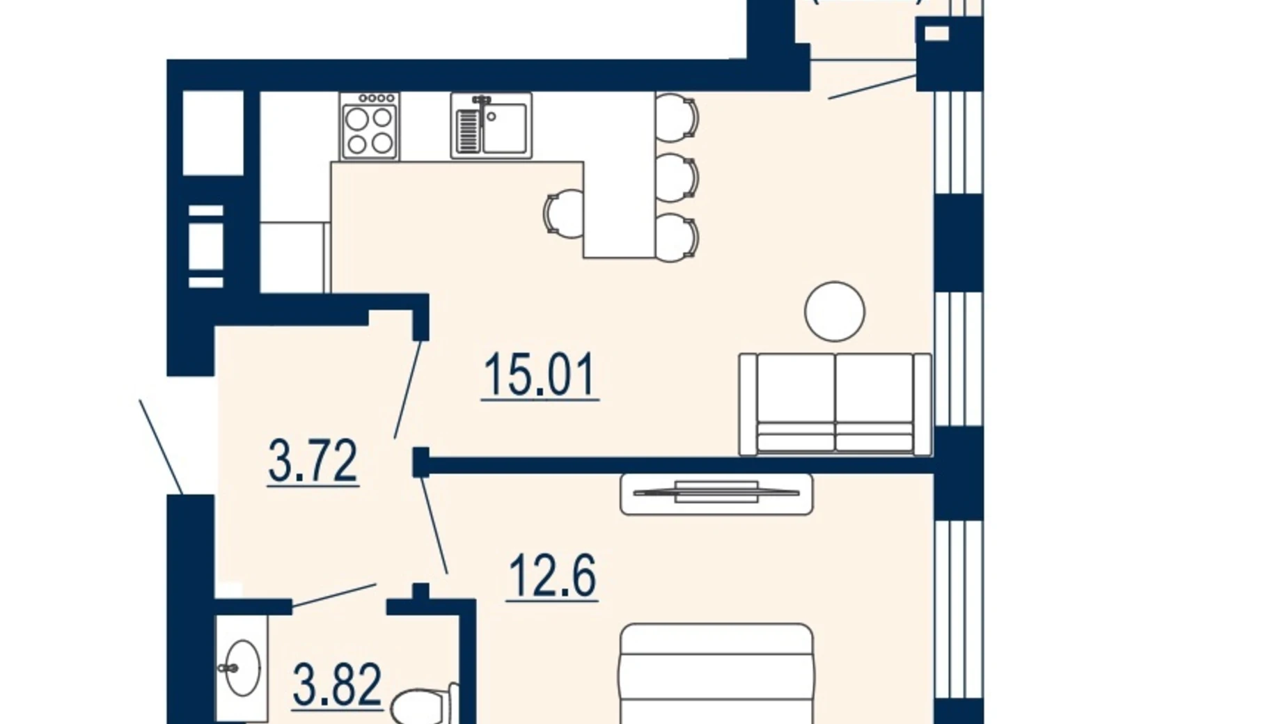 Продается 1-комнатная квартира 36.13 кв. м в Львове, ул. Зеленая, 151 - фото 5