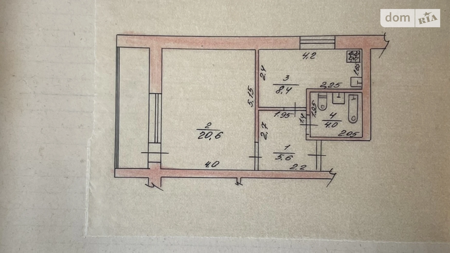 Продается 1-комнатная квартира 38.6 кв. м в, цена: 8000 $ - фото 4