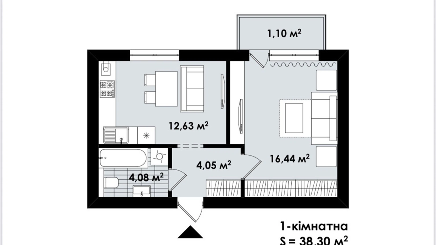 Продается 1-комнатная квартира 38.3 кв. м в Ровно, ул. Назара Небожинского(Павлюченко), 6 - фото 4
