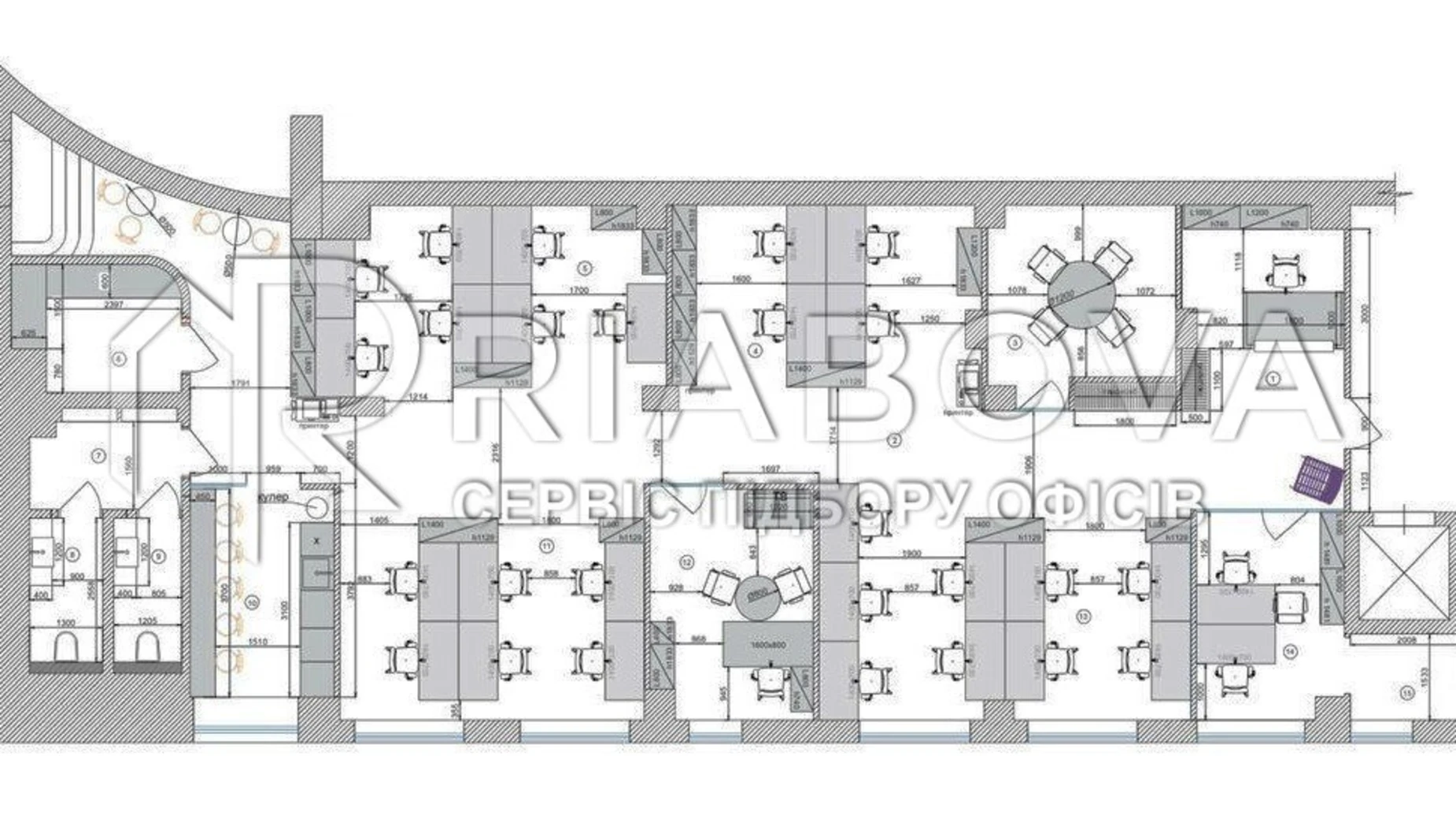 Здається в оренду офіс 210 кв. м в бізнес-центрі, цена: 7125 $ - фото 2