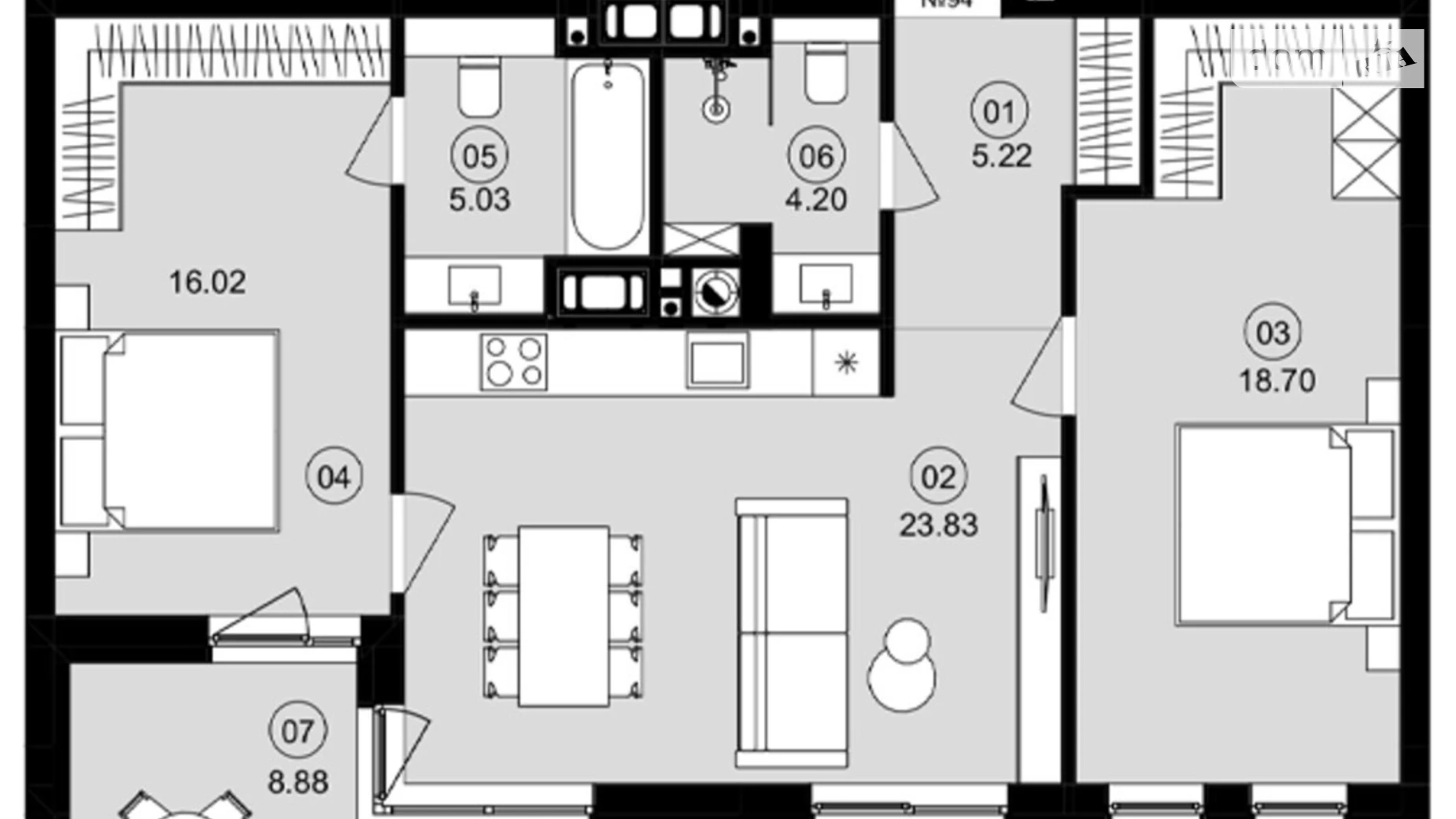 Продается 2-комнатная квартира 77.44 кв. м в Львове, ул. Пасечная, 154 - фото 5