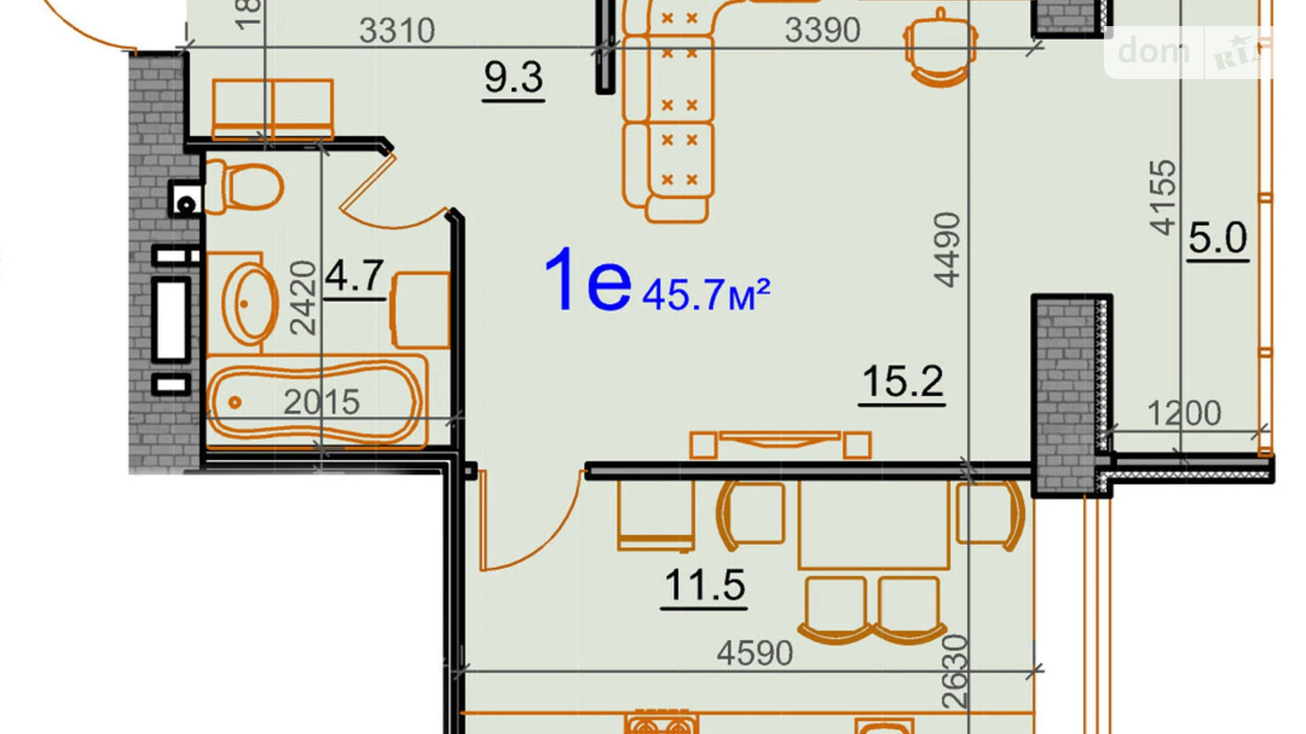 Продается 1-комнатная квартира 45.7 кв. м в Николаеве, ул. Курортная, 7В/7 - фото 5