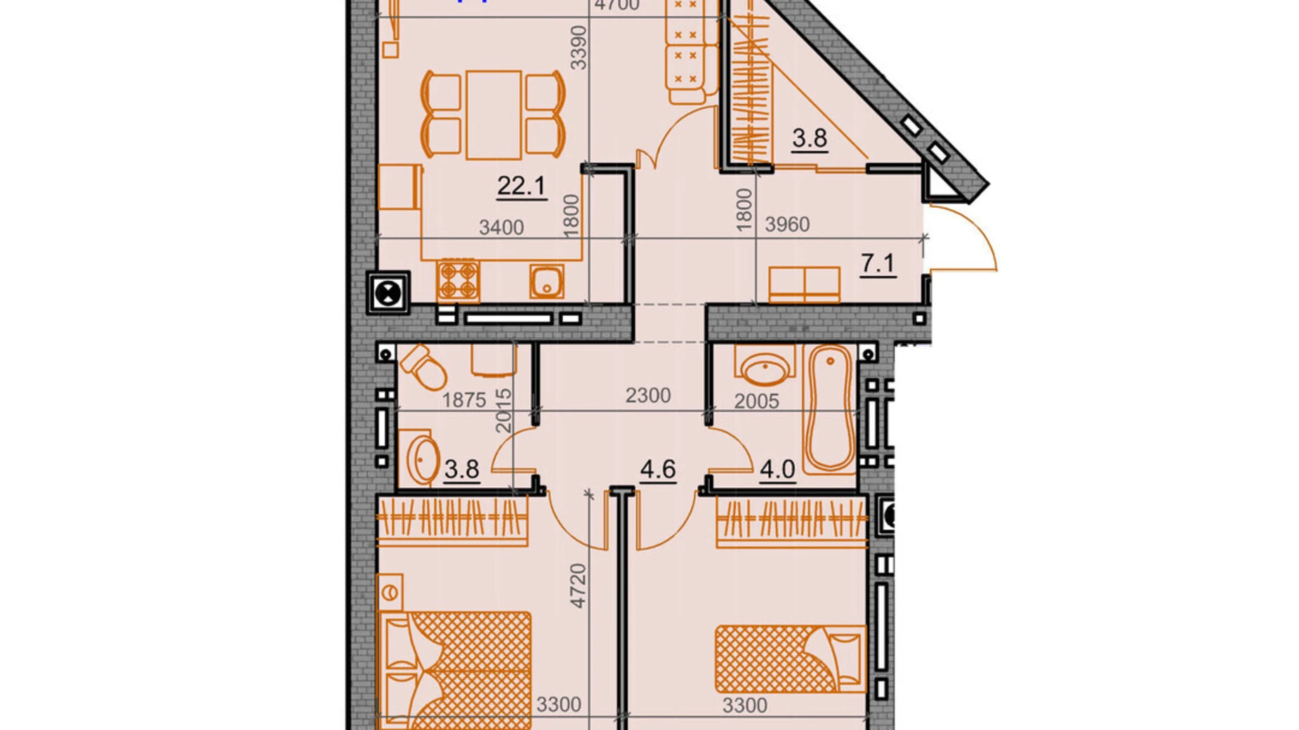 Продается 2-комнатная квартира 86.1 кв. м в Николаеве, ул. Курортная, 7В/7 - фото 5