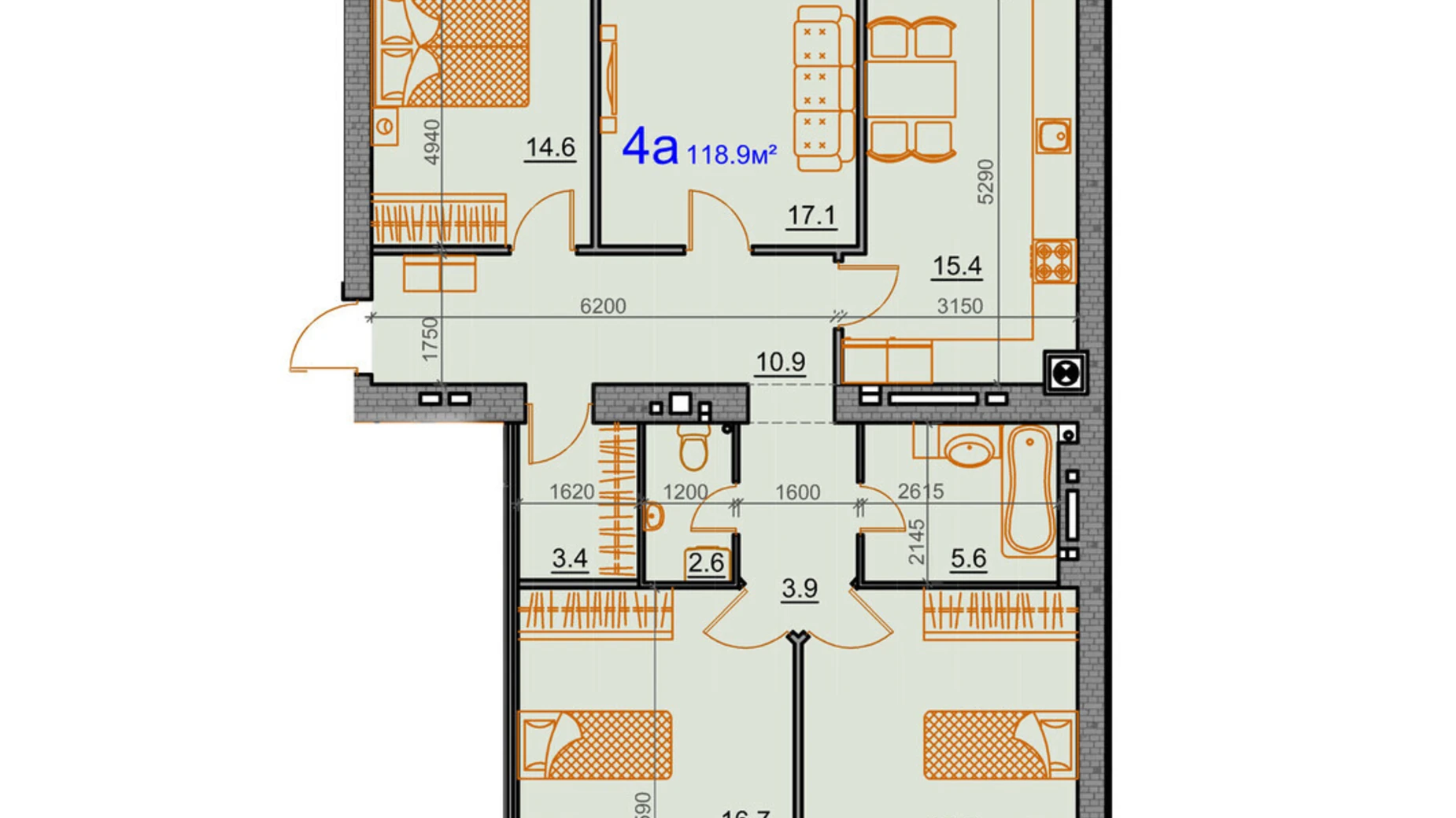 Продается 4-комнатная квартира 118.9 кв. м в Николаеве - фото 5