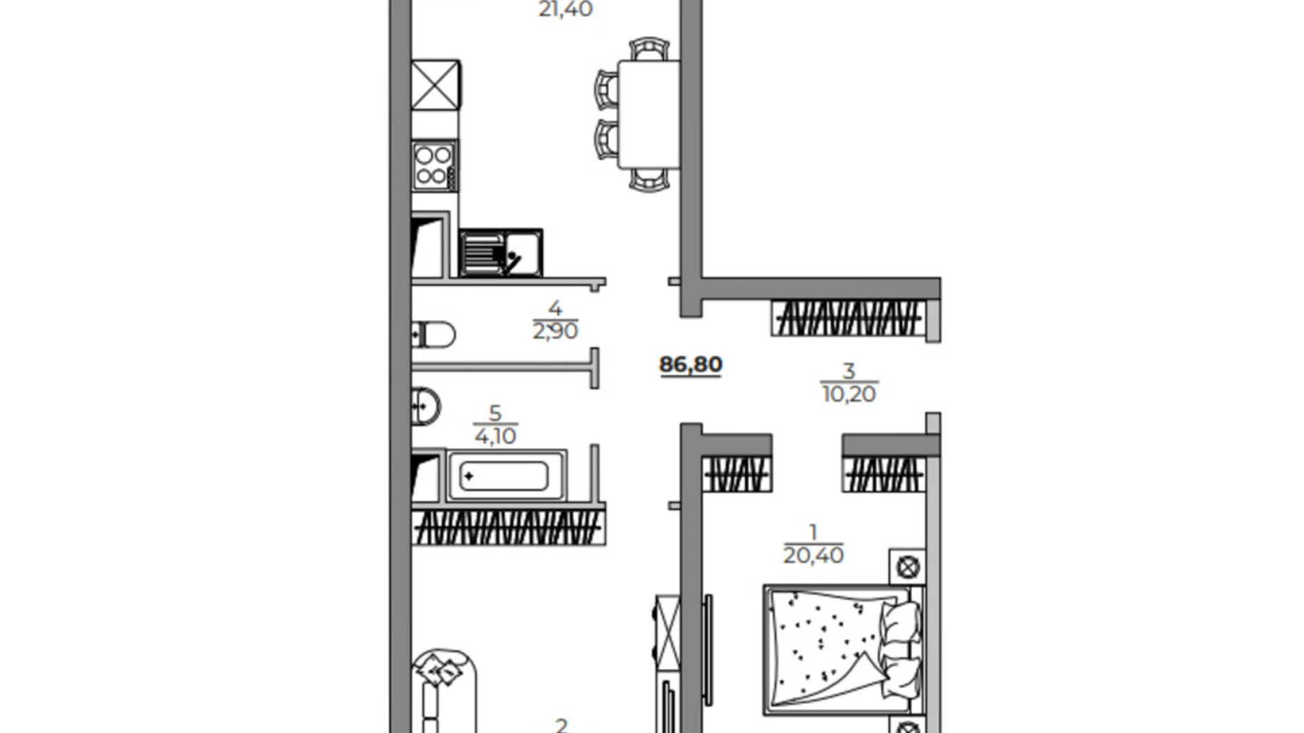 Продается 2-комнатная квартира 86.8 кв. м в Одессе, Фонтанская дор., 118А - фото 2