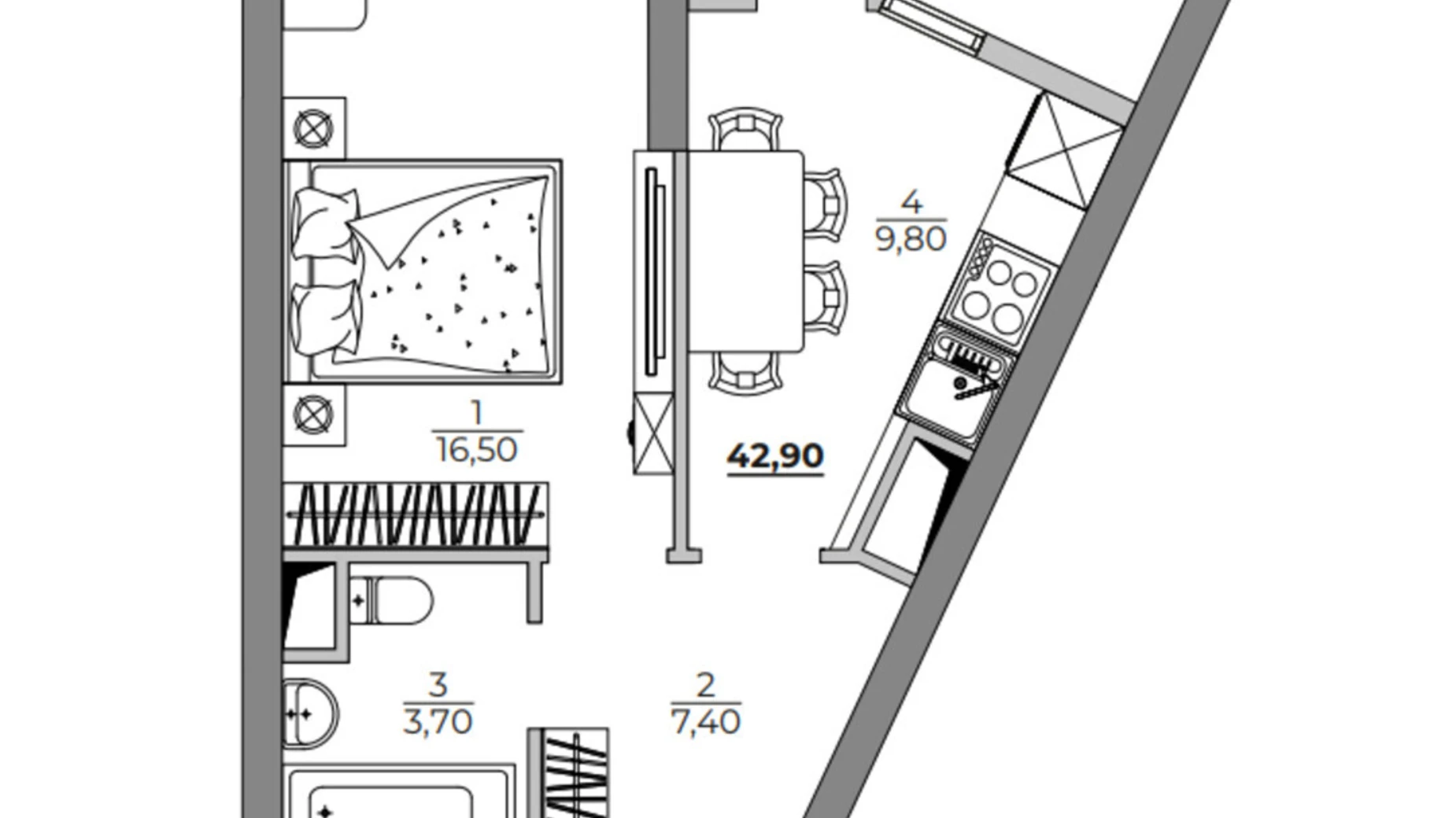 Продается 1-комнатная квартира 42.9 кв. м в Одессе, Фонтанская дор., 118А - фото 2