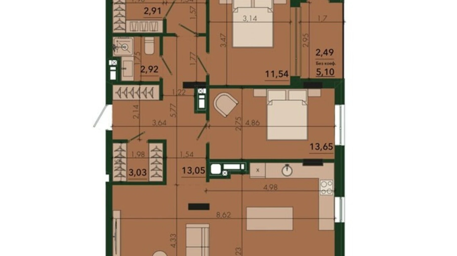 Продается 3-комнатная квартира 127.41 кв. м в Сокольниках, ул. Героев Крут - фото 4