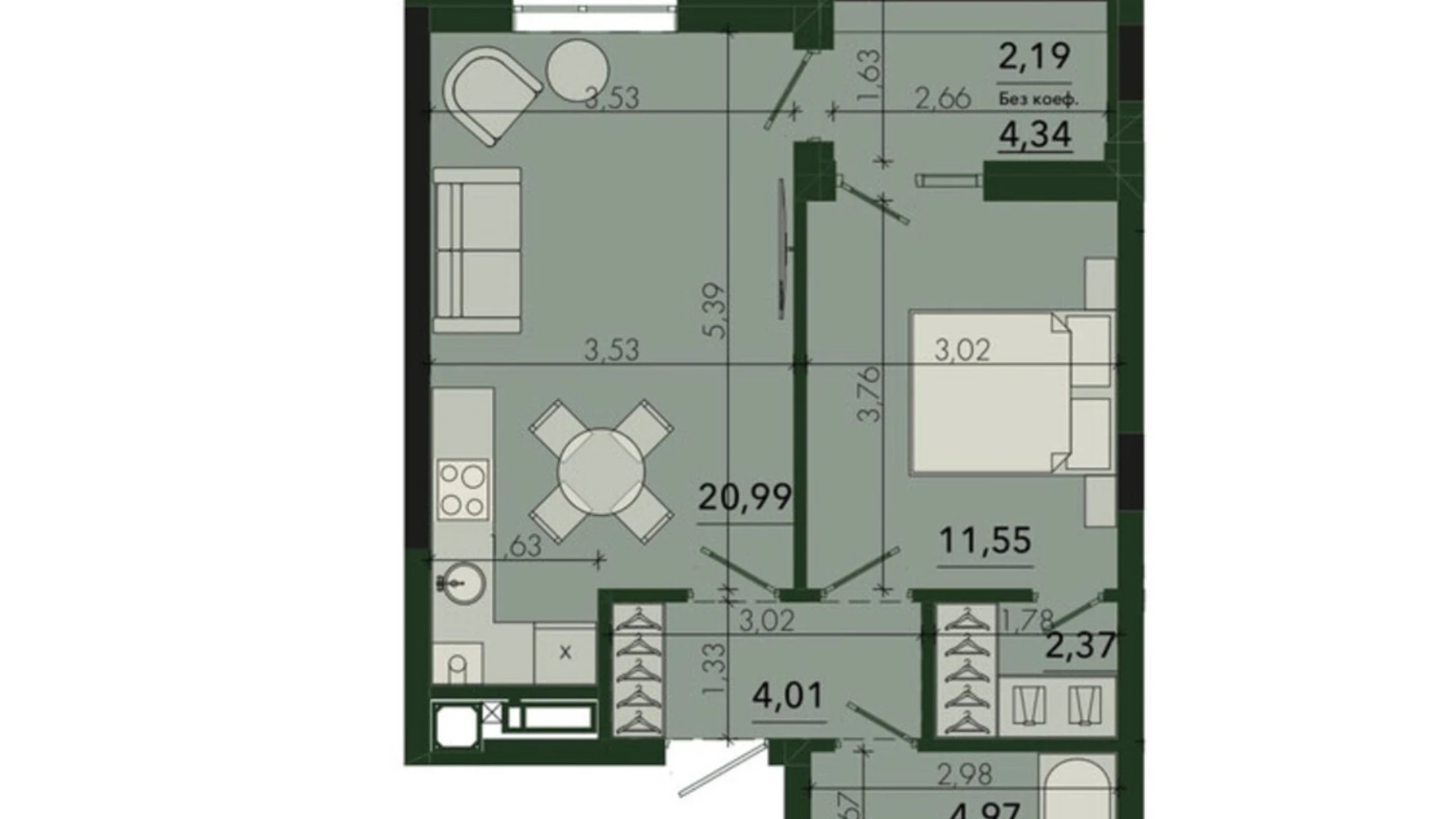 Продается 1-комнатная квартира 46.08 кв. м в Сокольниках, ул. Героев Крут - фото 4