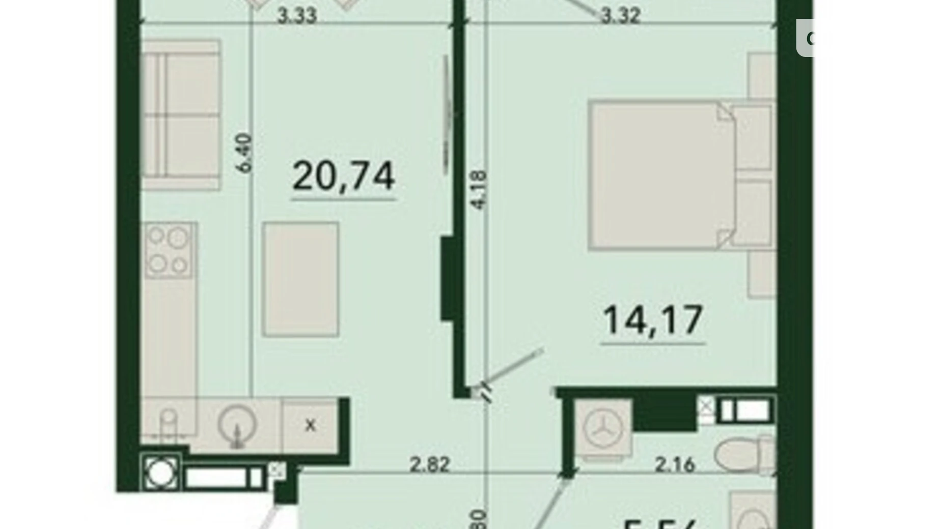 Продается 1-комнатная квартира 49.9 кв. м в Сокольниках, ул. Героев Крут - фото 4