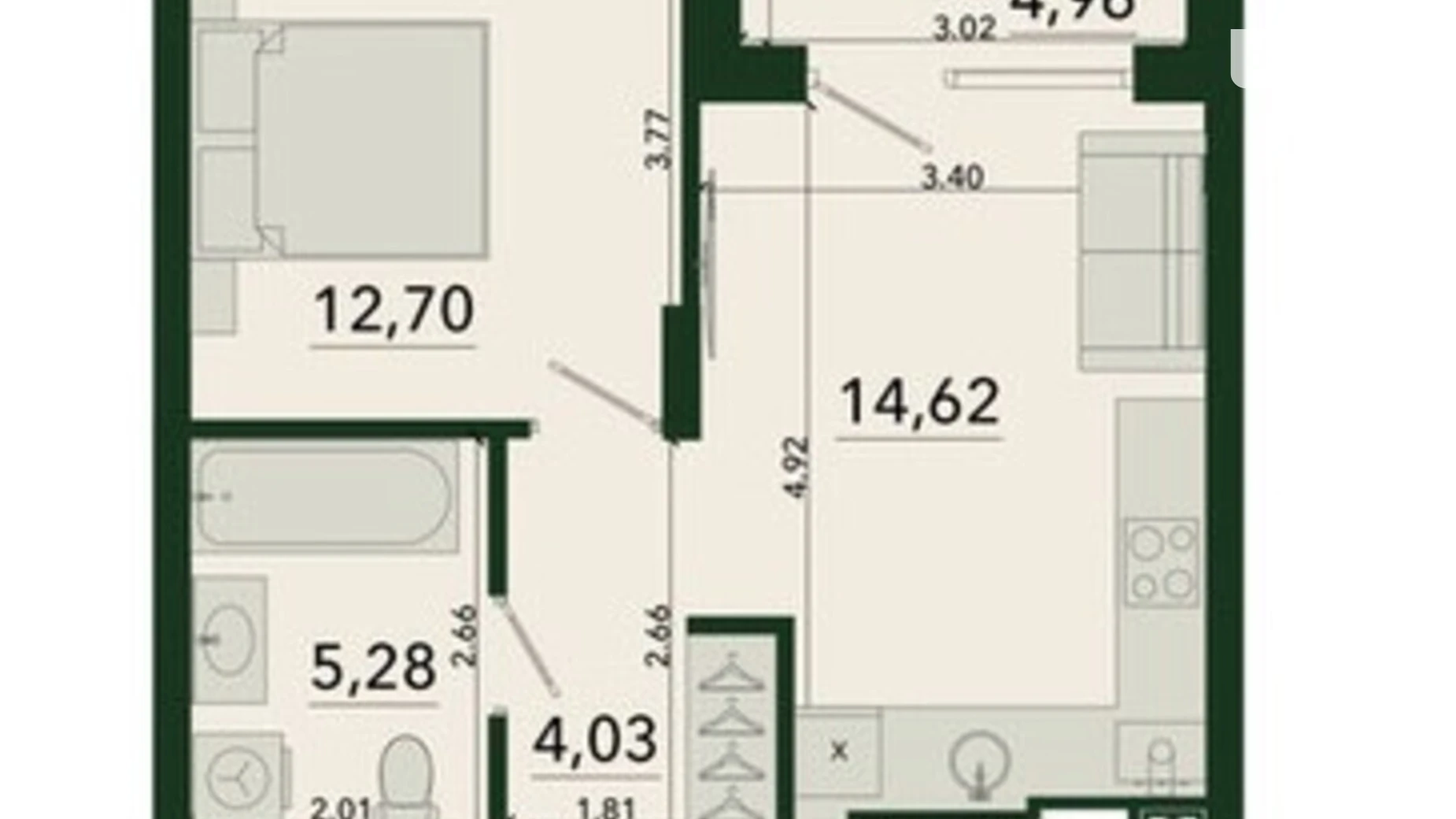 Продается 1-комнатная квартира 40.09 кв. м в Сокольниках, ул. Героев Крут - фото 4