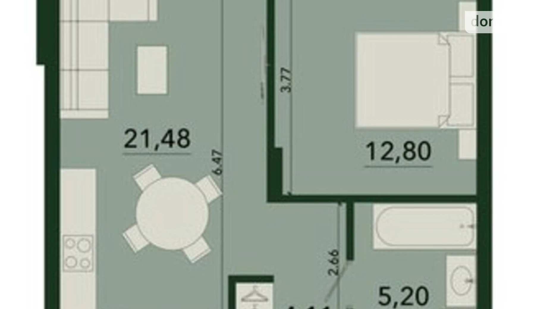 Продается 1-комнатная квартира 43.59 кв. м в Сокольниках, ул. Героев Крут - фото 3