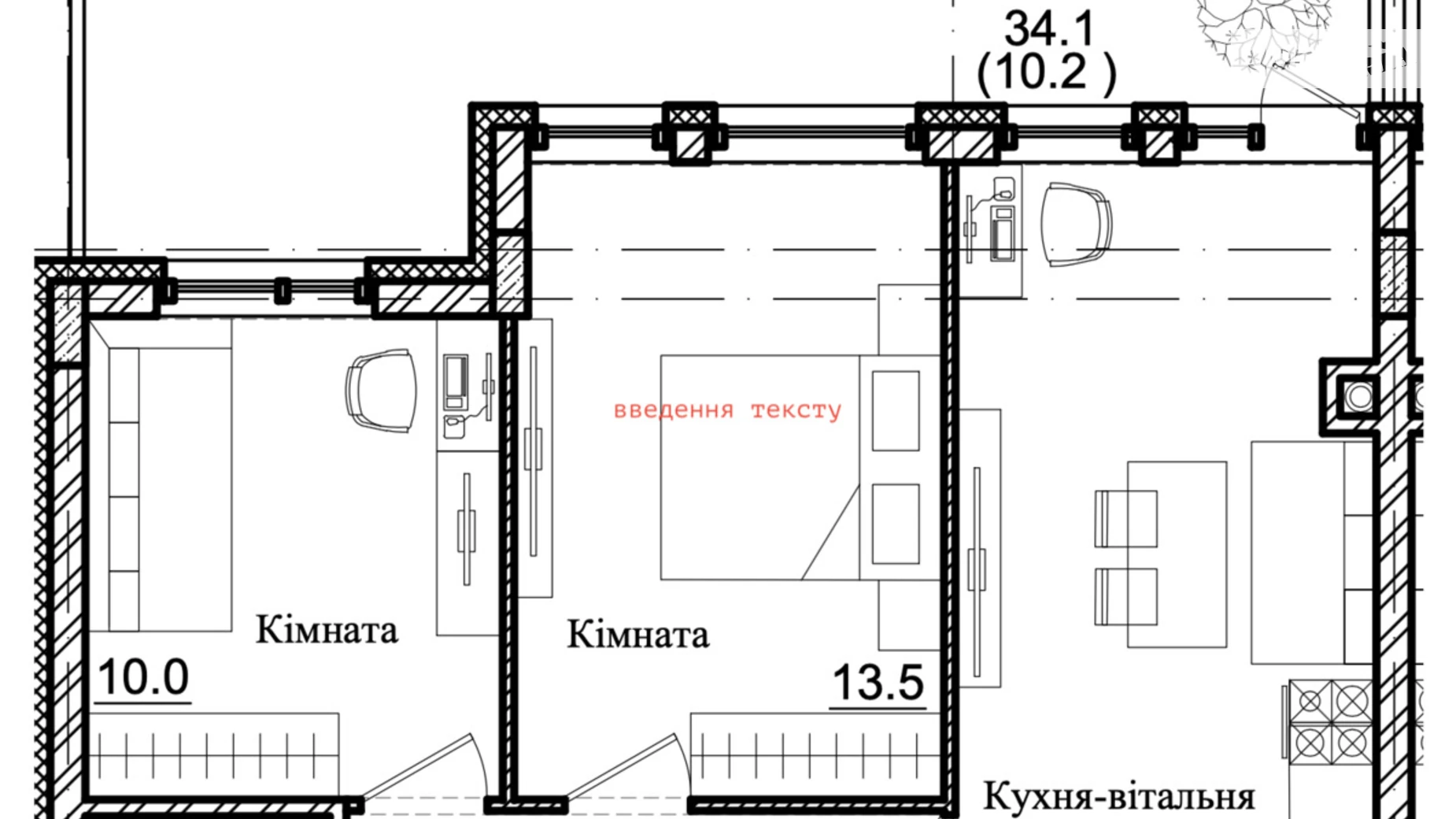 Продается 2-комнатная квартира 67.4 кв. м в Святопетровское, ул. Владимирская(Красный Пахарь), 36 - фото 3