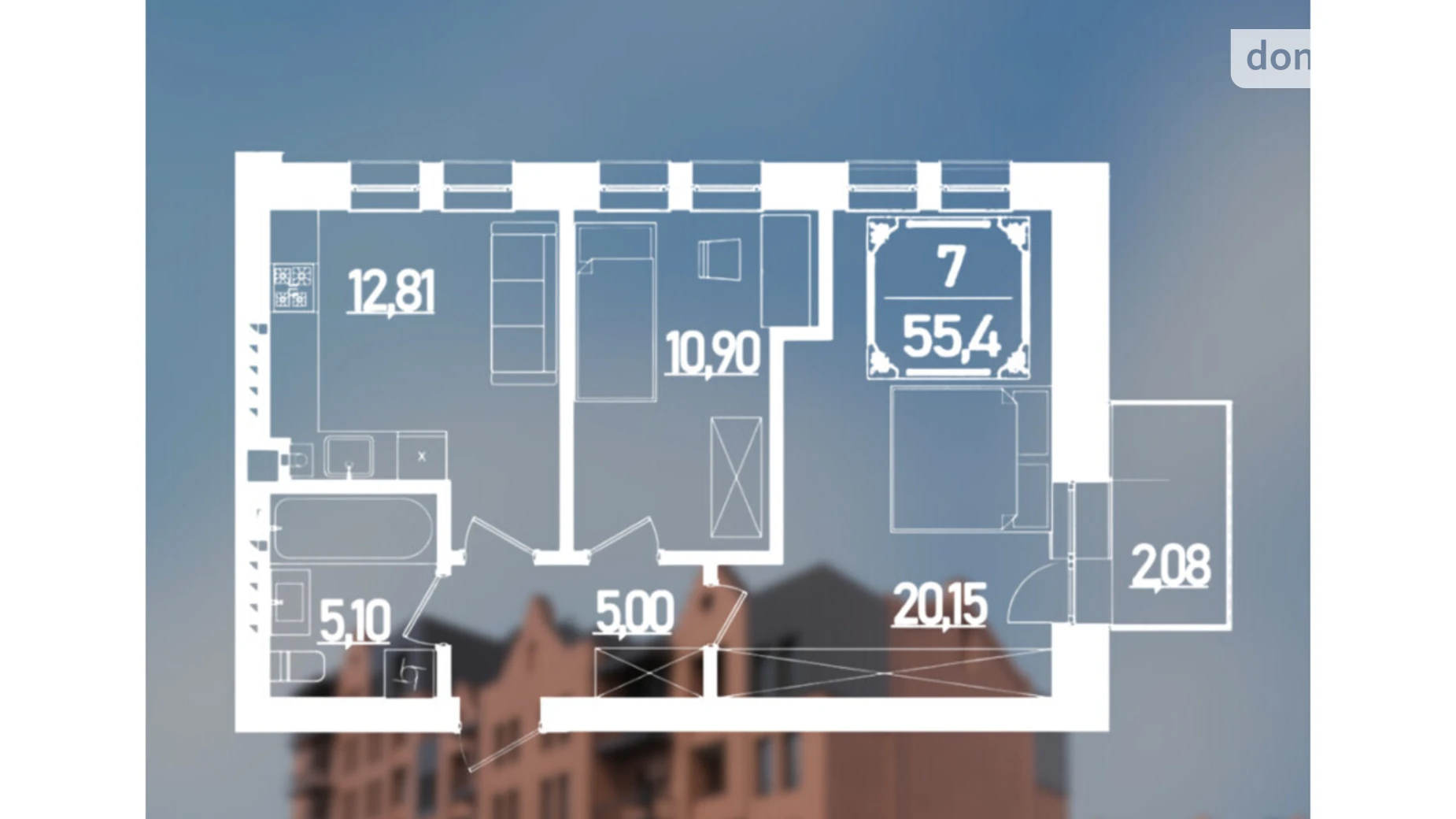 Продается 2-комнатная квартира 55.4 кв. м в Ровно, ул. Березовая - фото 2