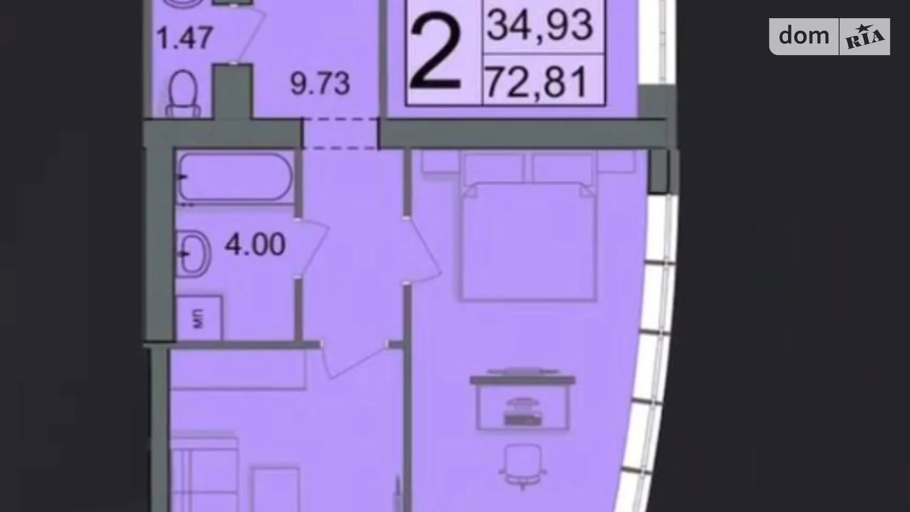 Продается 2-комнатная квартира 72.81 кв. м в Хмельницком, ул. Прибугская, 5/1 корпус 4 - фото 5