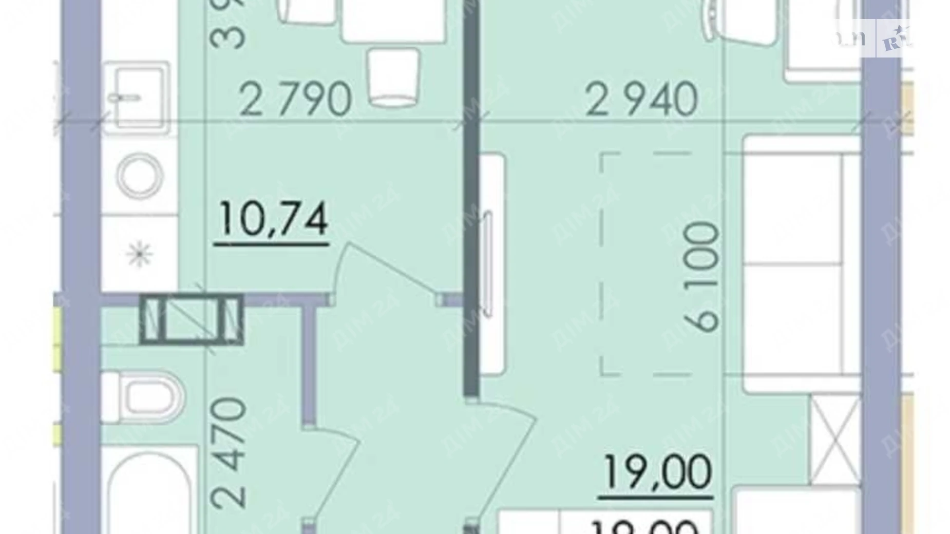 Продается 1-комнатная квартира 45 кв. м в Полтаве, ул. Башкирцевой Марии - фото 2