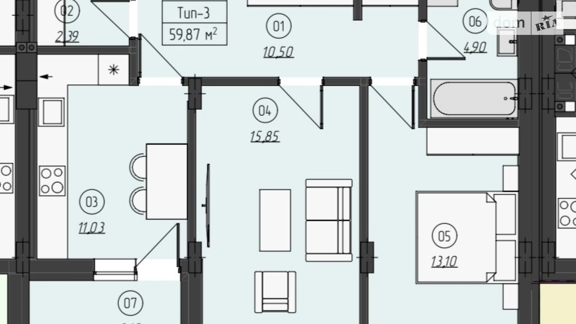 Продается 2-комнатная квартира 62 кв. м в Ужгороде, ул. Собранецкая, 100 - фото 2